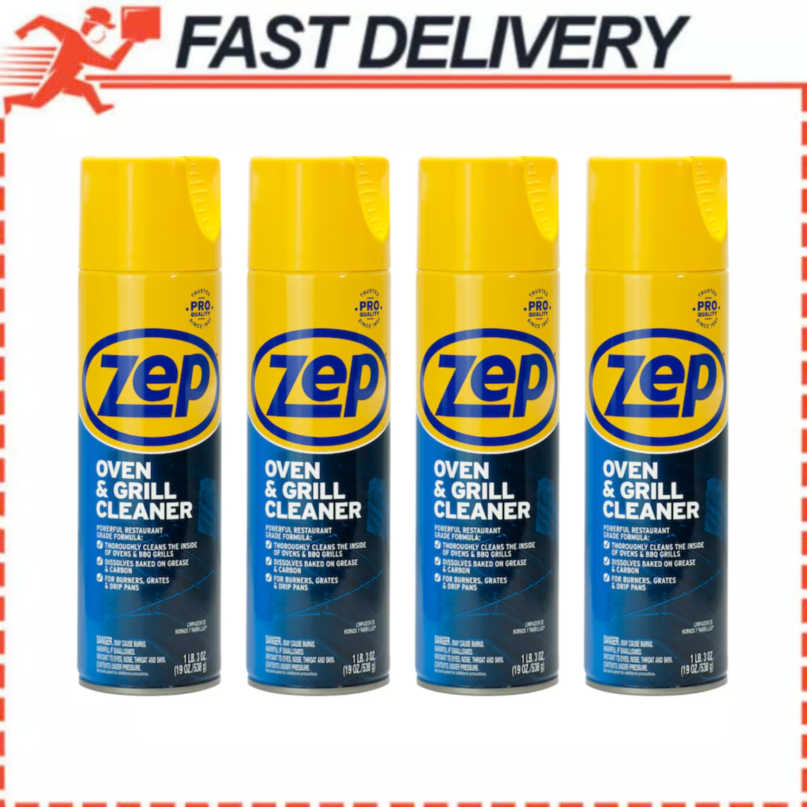 (4 Pack) Zep Heavy-Duty Oven Grill Cooktop Cleaner 19 oz Grease Remover Spray (4 Pack) Zep Heavy-Duty Oven Grill Cooktop Cleaner 19 oz Grease Remover Spray