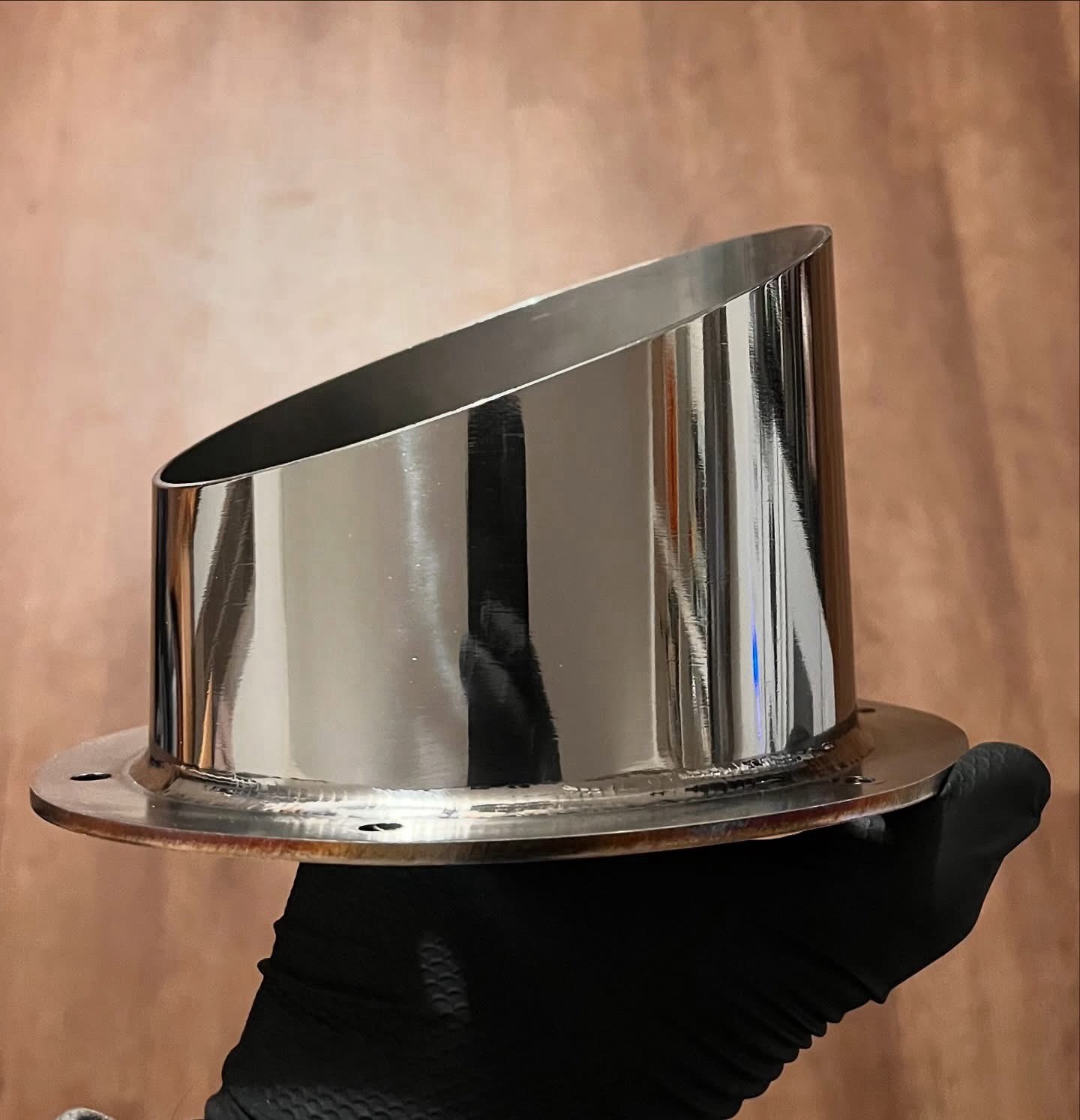 5” low profile hoodstack tip 304ss polished.