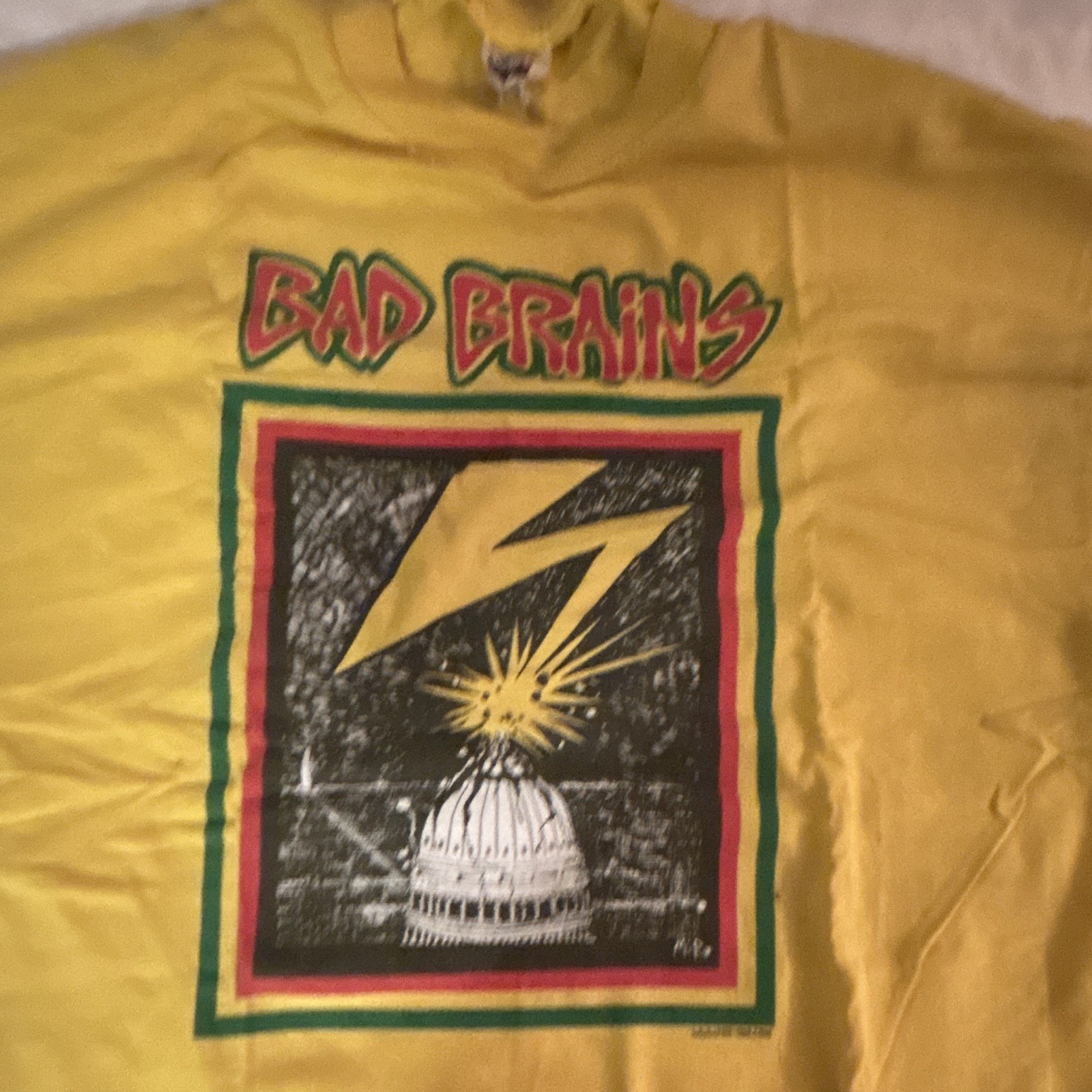 Vintage- Bad Brains Yellow Graphic T-Shirt Rock Band Music Memorabilia Vintage- Bad Brains Yellow Graphic T-Shirt Rock Band Music Memorabilia