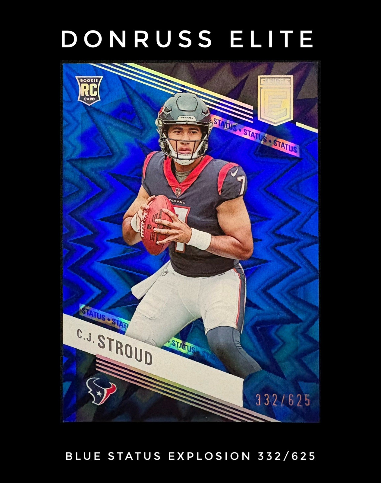 2023 Panini Donruss Elite - Rookies C.J. Stroud #112 Status Explosion /625 (RC) 2023 Panini Donruss Elite - Rookies C.J. Stroud #112 Status Explosion /625 (RC)