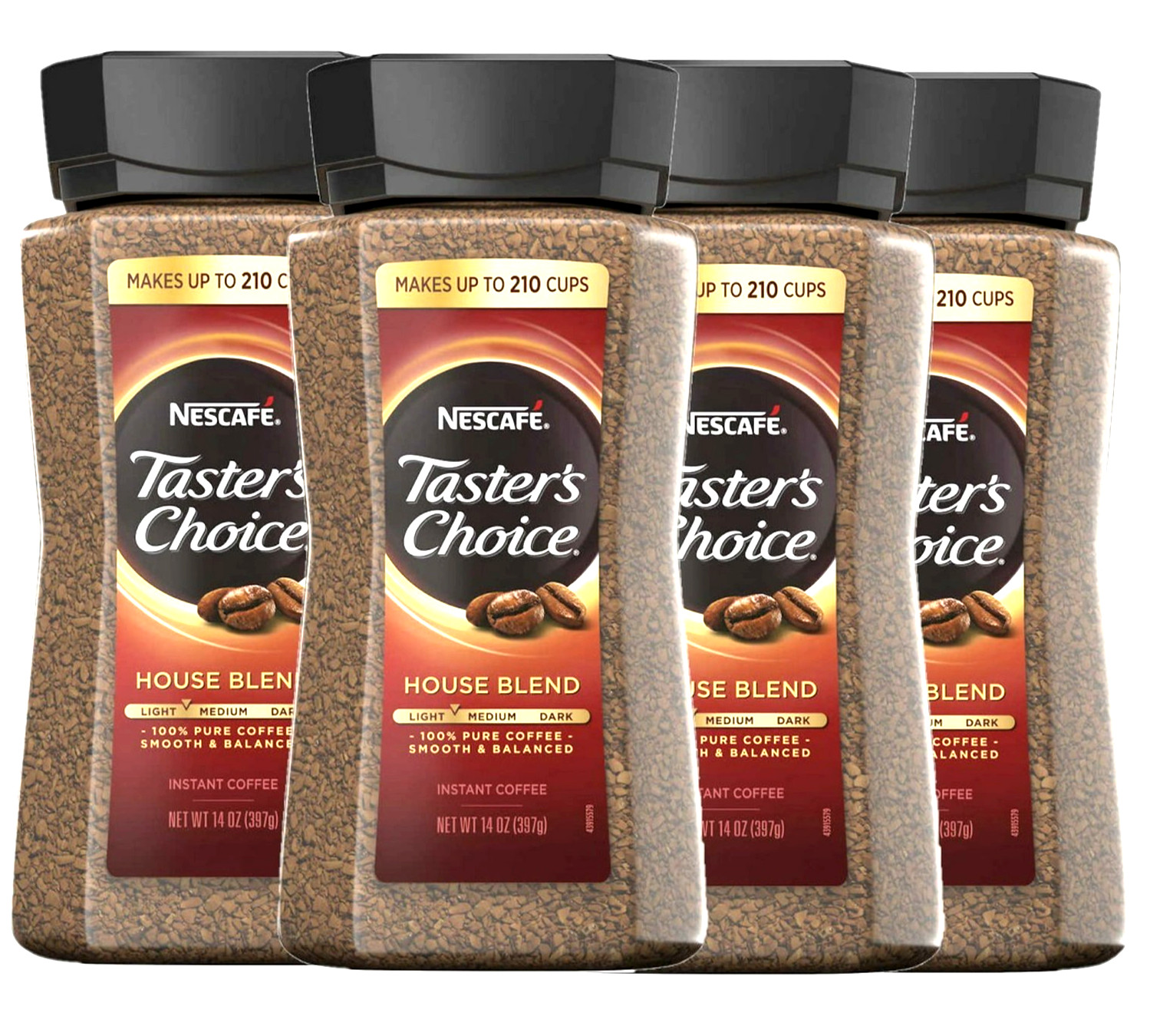 4 Jars Nescafe Taster\'s Choice Instant Coffee House Blend 14 OZ Each Jar 4 Jars Nescafe Taster\'s Choice Instant Coffee House Blend 14 OZ Each Jar