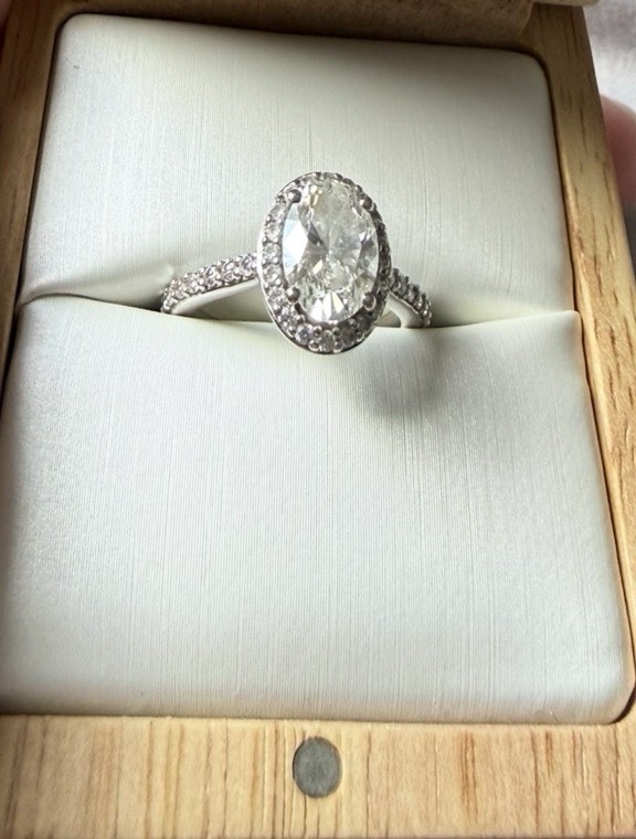 1.5 Carat Brilliant Earth Oval Diamond Halo Engagement Ring 18k White Gold 1.5 Carat Brilliant Earth Oval Diamond Halo Engagement Ring 18k White Gold