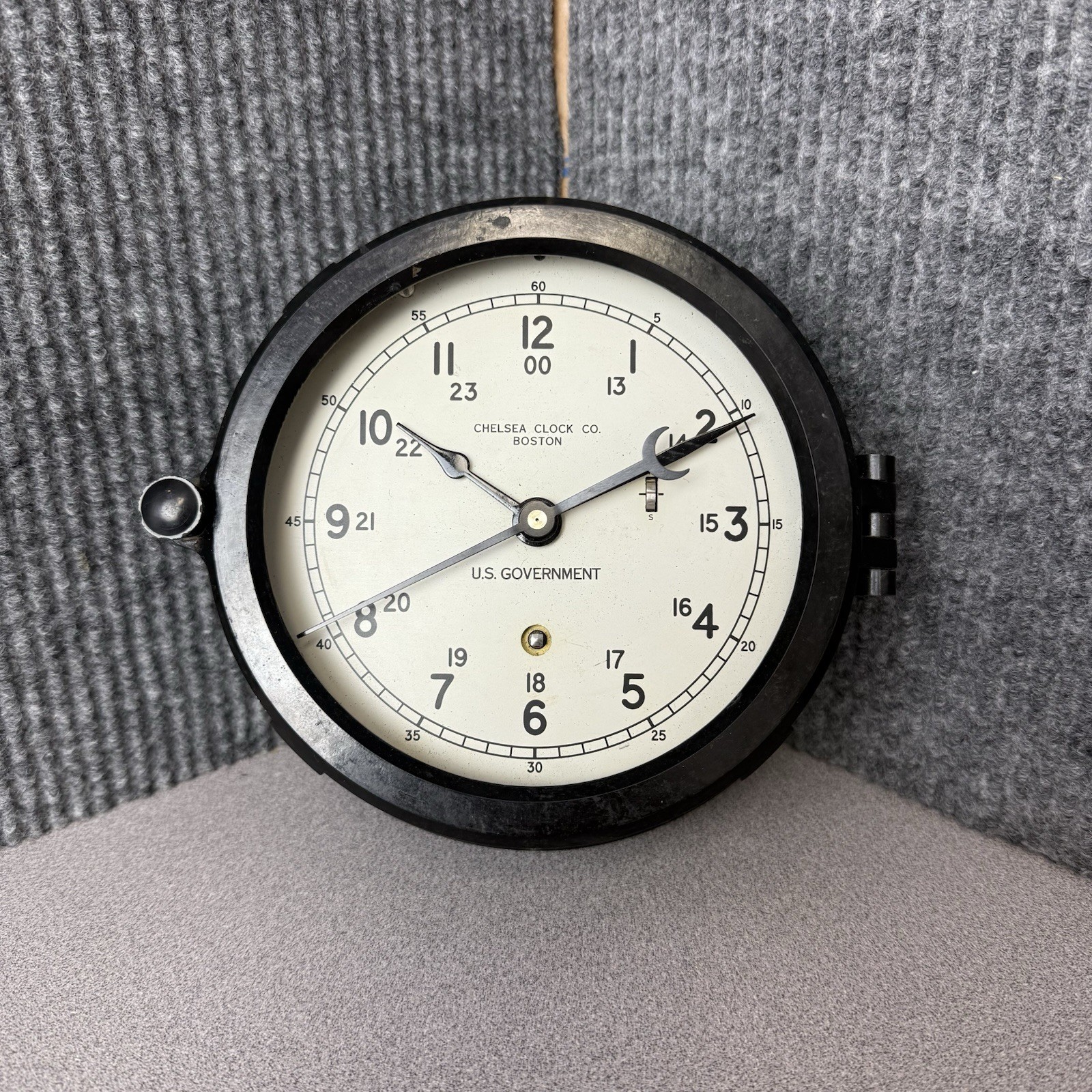 US Government Clock Chelsea Clock Co Black White Military Mountable US Government Clock Chelsea Clock Co Black White Military Mountable
