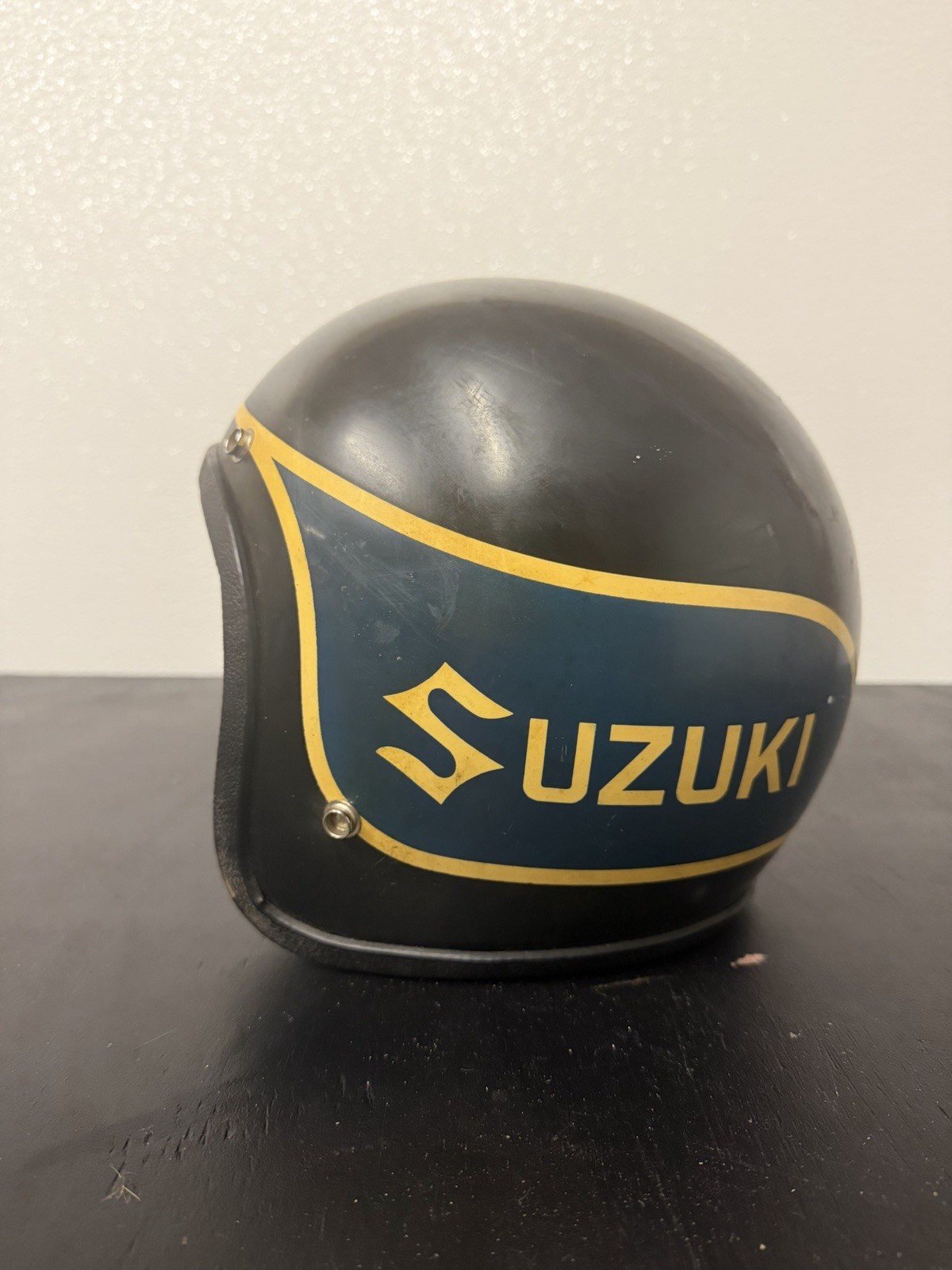 GRAIL Vintage suzuki motorcycle helmet Logo Spell Out 60s-70s SCARCE