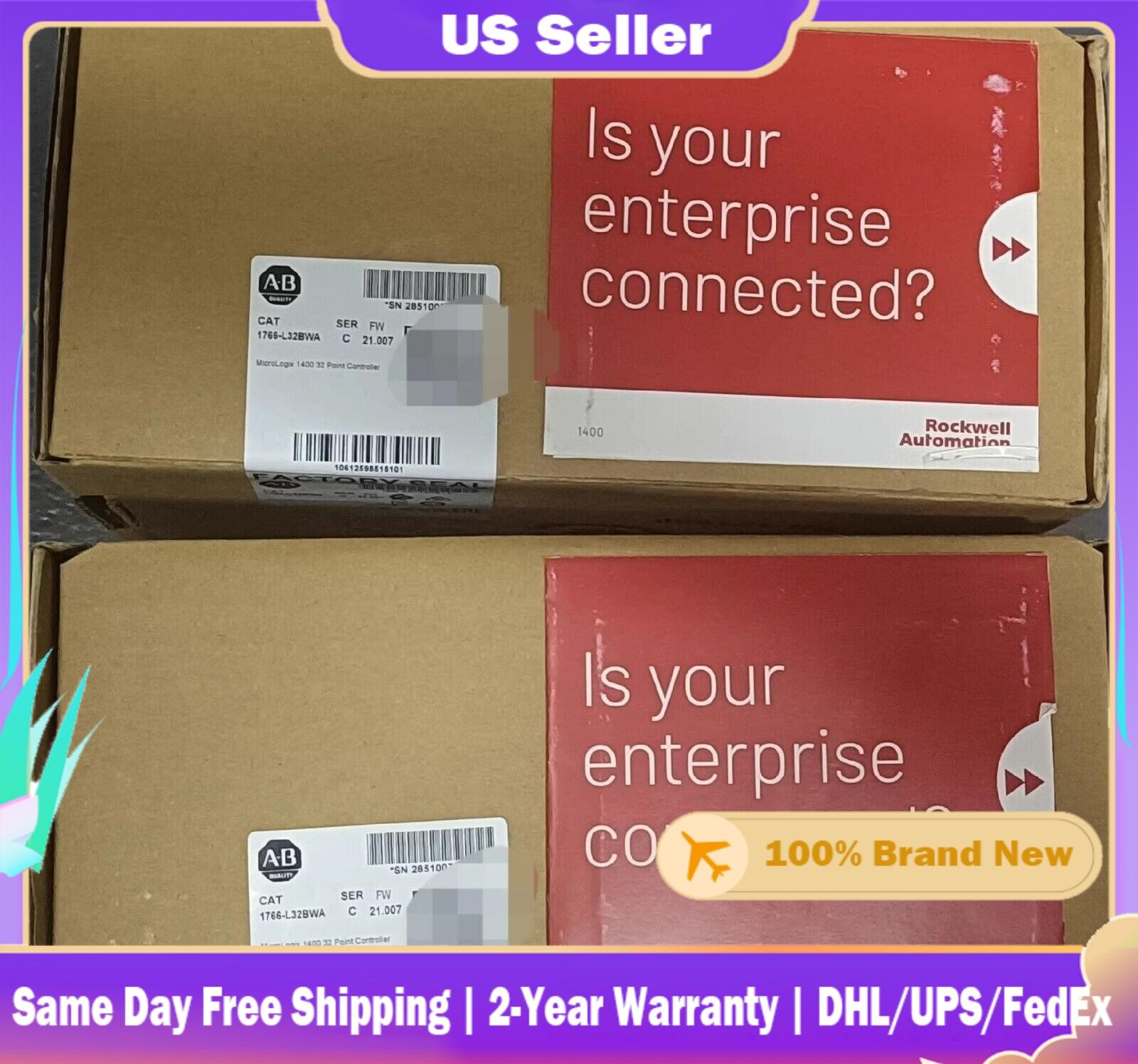 New Factroy Sealed AB 1766-L32BWA SER C MicroLogix 1400 32 Point Controller New Factroy Sealed AB 1766-L32BWA SER C MicroLogix 1400 32 Point Controller