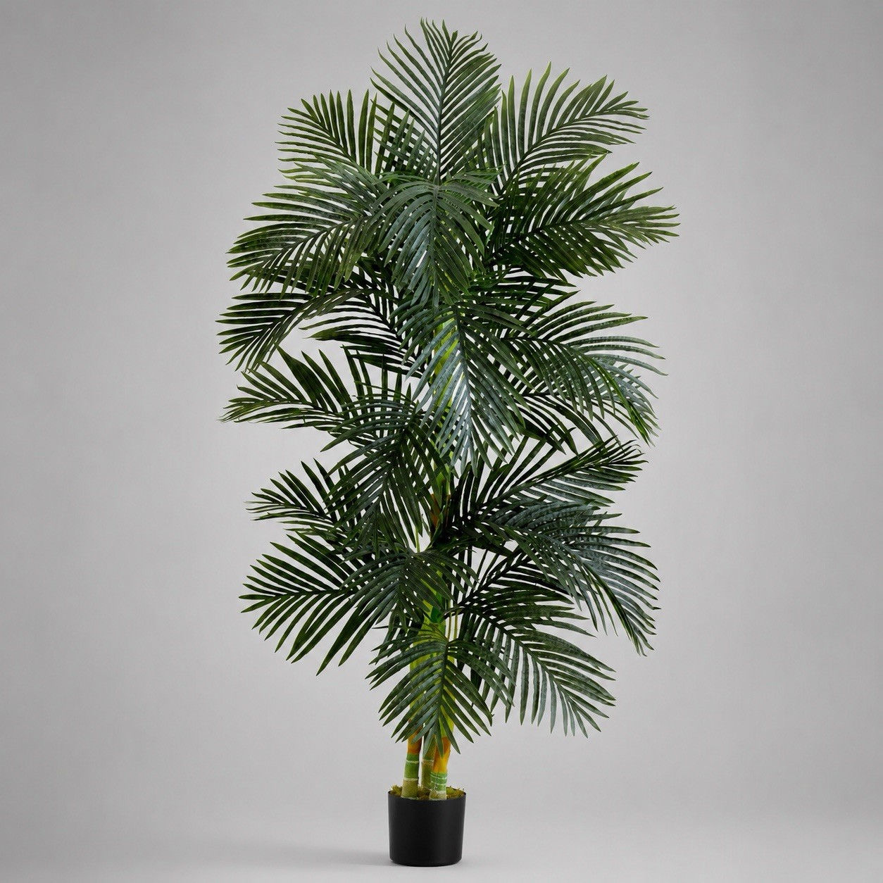 6.5’ Artificial Tropical Triple Trunk Golden Cane Palm Tree Home Decor 6.5’ Artificial Tropical Triple Trunk Golden Cane Palm Tree Home Decor