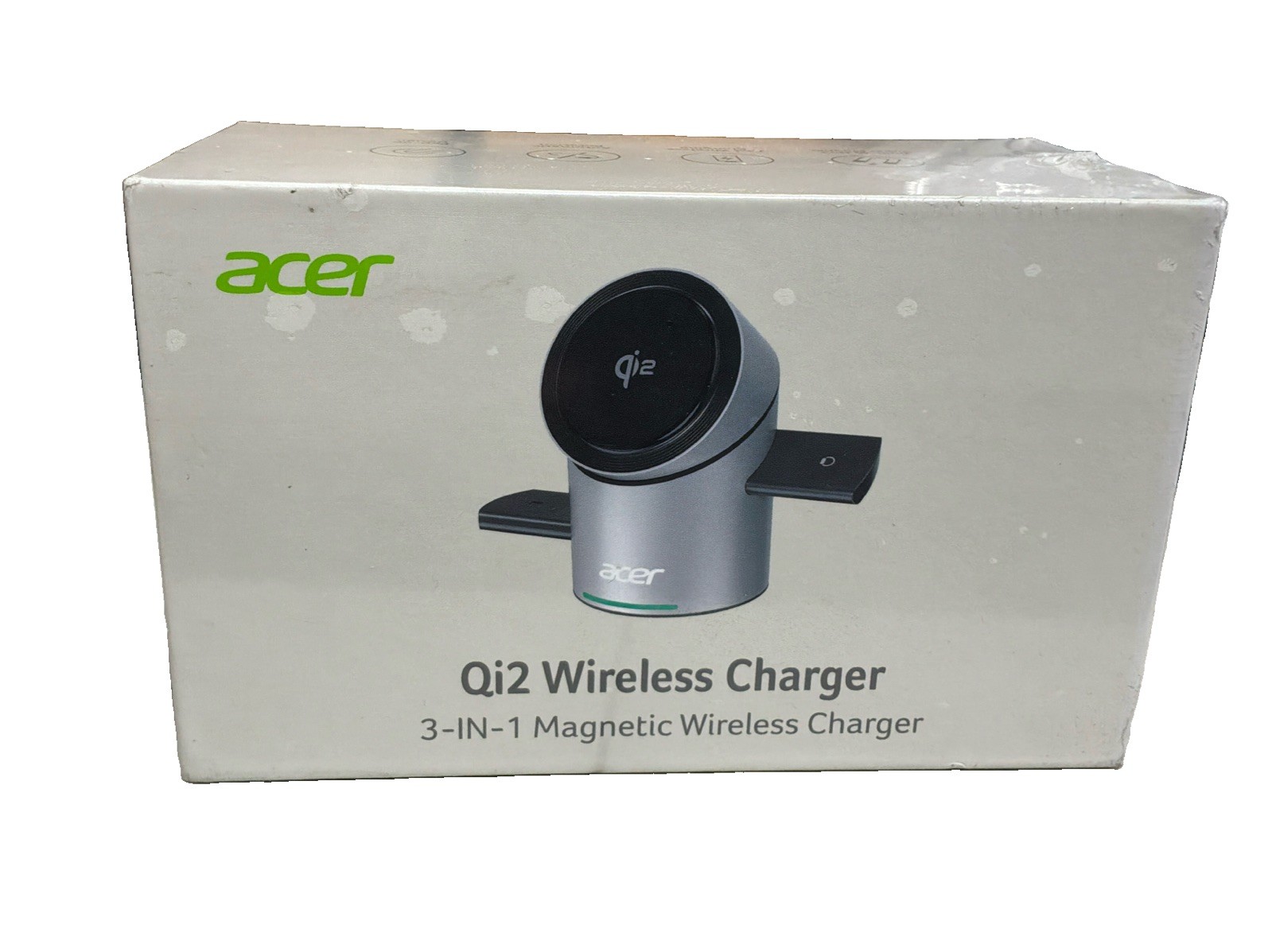 Acer Qi2 3-in-1 Magnetic Wireless Charger USB-C SL-S2 Silver Acer Qi2 3-in-1 Magnetic Wireless Charger USB-C SL-S2 Silver