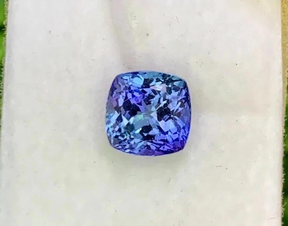 Natural Extremely Rare Blue Tanzanite Cushion 10-12 Ct Certified Loose Gemstone