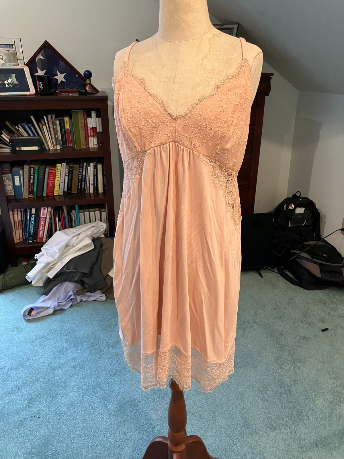 NWOT Soma Intimates Cool Nights Peach Silver Lace Bust Nightgown Chemise M NWOT Soma Intimates Cool Nights Peach Silver Lace Bust Nightgown Chemise M