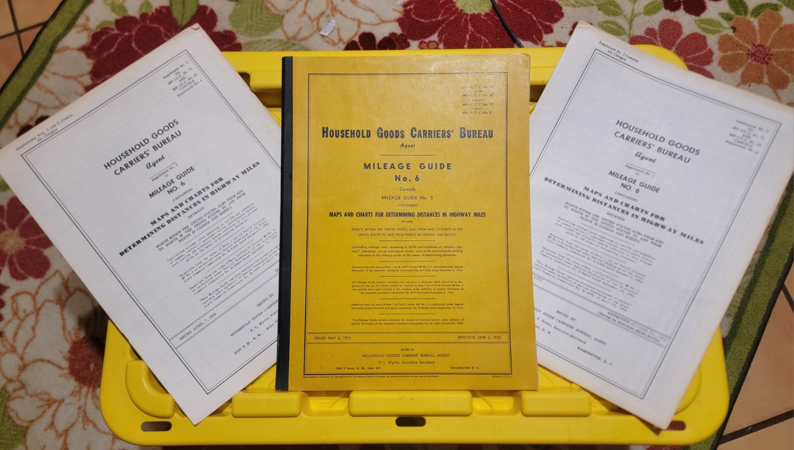 Vintage 1955 Household Goods Carriers Bureau Mileage Guide No 6 Set +...