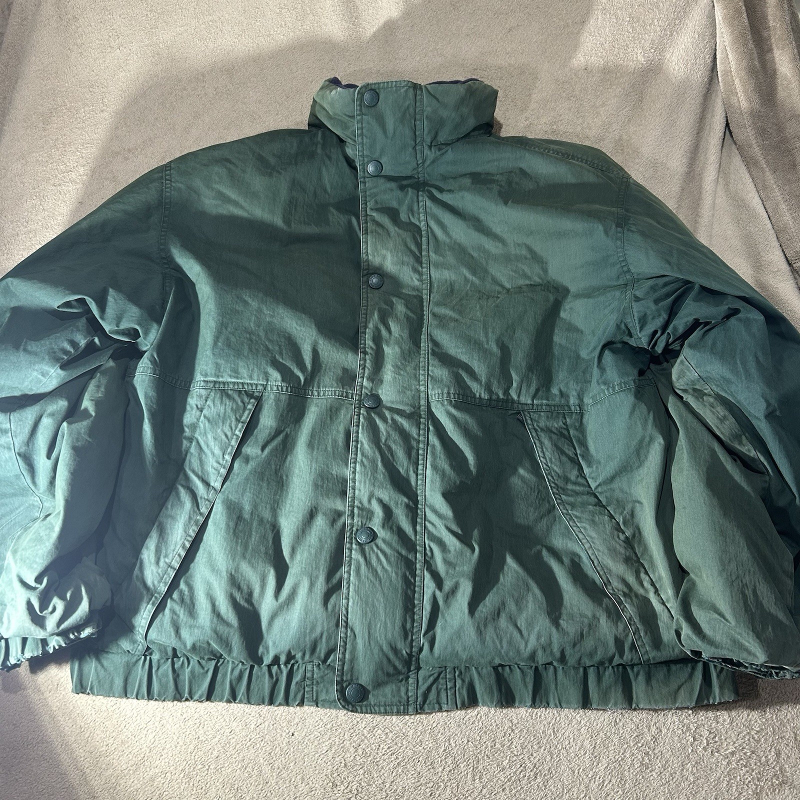 Vintage Eddie Bauer Goose Down Bomber Jacket Green Mens XL Tall XLT