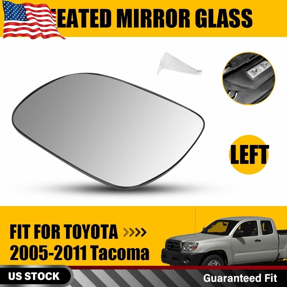 For 2005-2011 Toyota Tacoma Car Mirror Glass Heated Driver Left Side TO1324113