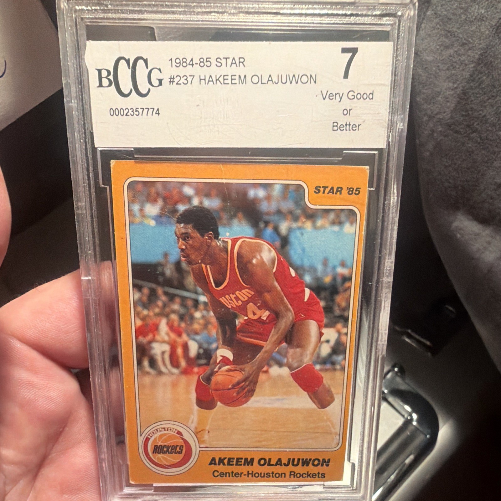 1984-85 Star Hakeem (Akeem) Olajuwon #237 Houston Rockets Graded 7 Card XRC 1984-85 Star Hakeem (Akeem) Olajuwon #237 Houston Rockets Graded 7 Card XRC