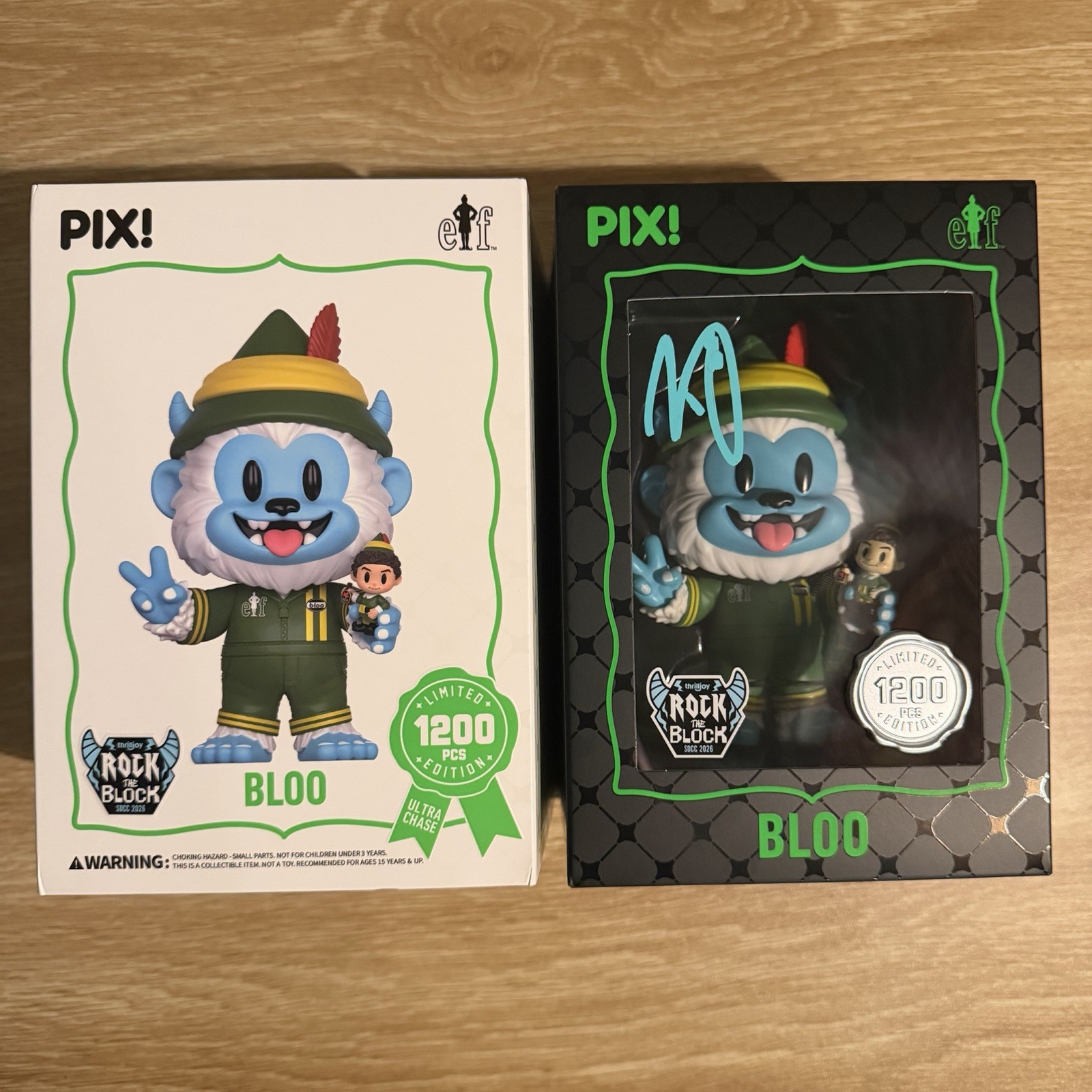 thrilljoy PIX Bloo (Elf Variant) Signed by CEO Brian Mariotti SDCC 2026 LE 1200