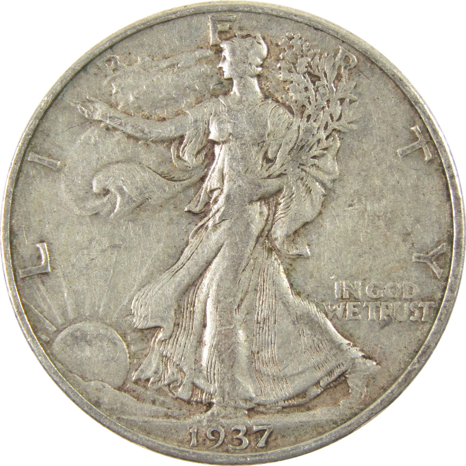 1937 Liberty Walking Silver Half Dollar VF Very Fine 50c Coin