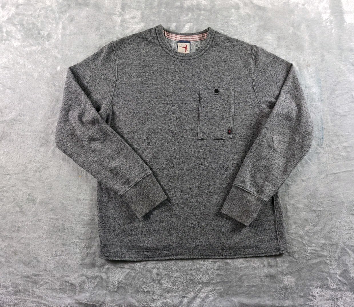 Relwen Sweatshirt Mens Large Gray Surfmesh Crewneck Pocket Waffle Lined Light Relwen Sweatshirt Mens Large Gray Surfmesh Crewneck Pocket Waffle Lined Light
