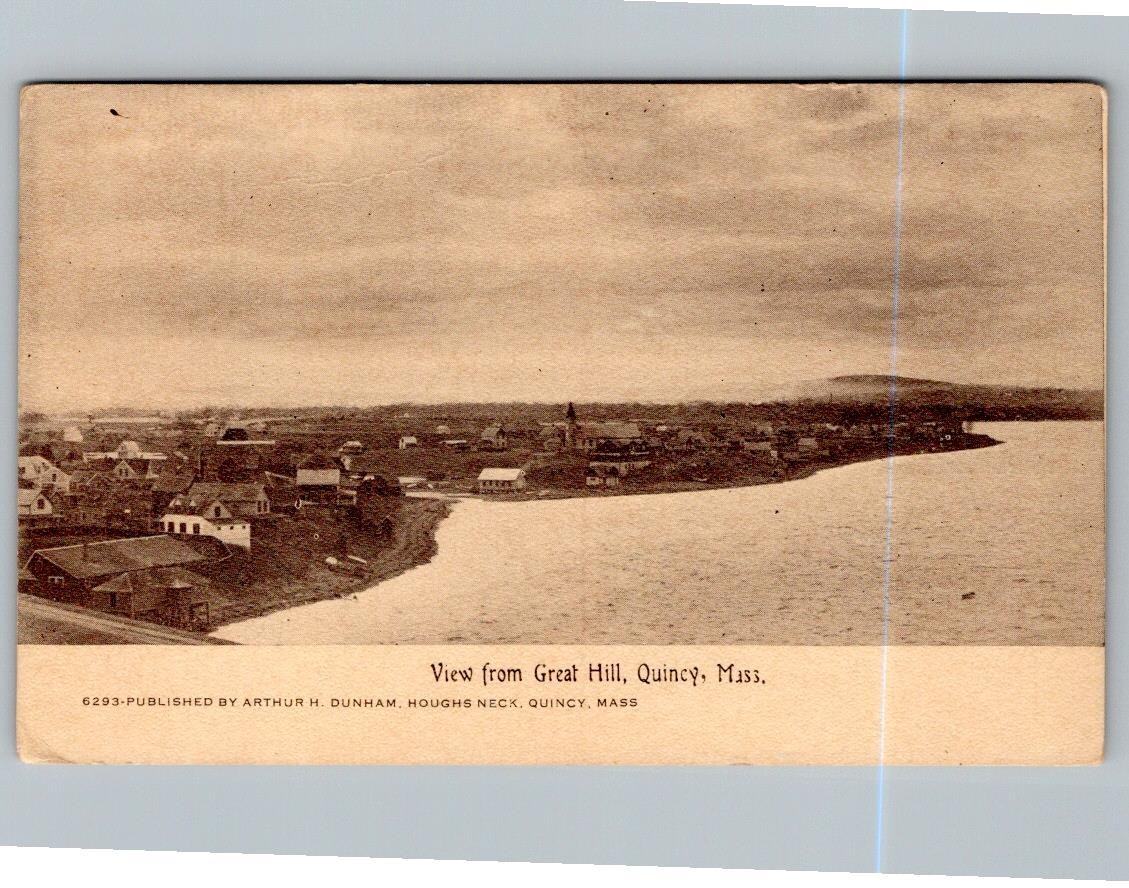 1910-20\'s VIEW from GREAT HILL QUINCY MASSACHUSETTS ARTHUR DUNHAM POSTCARD #1