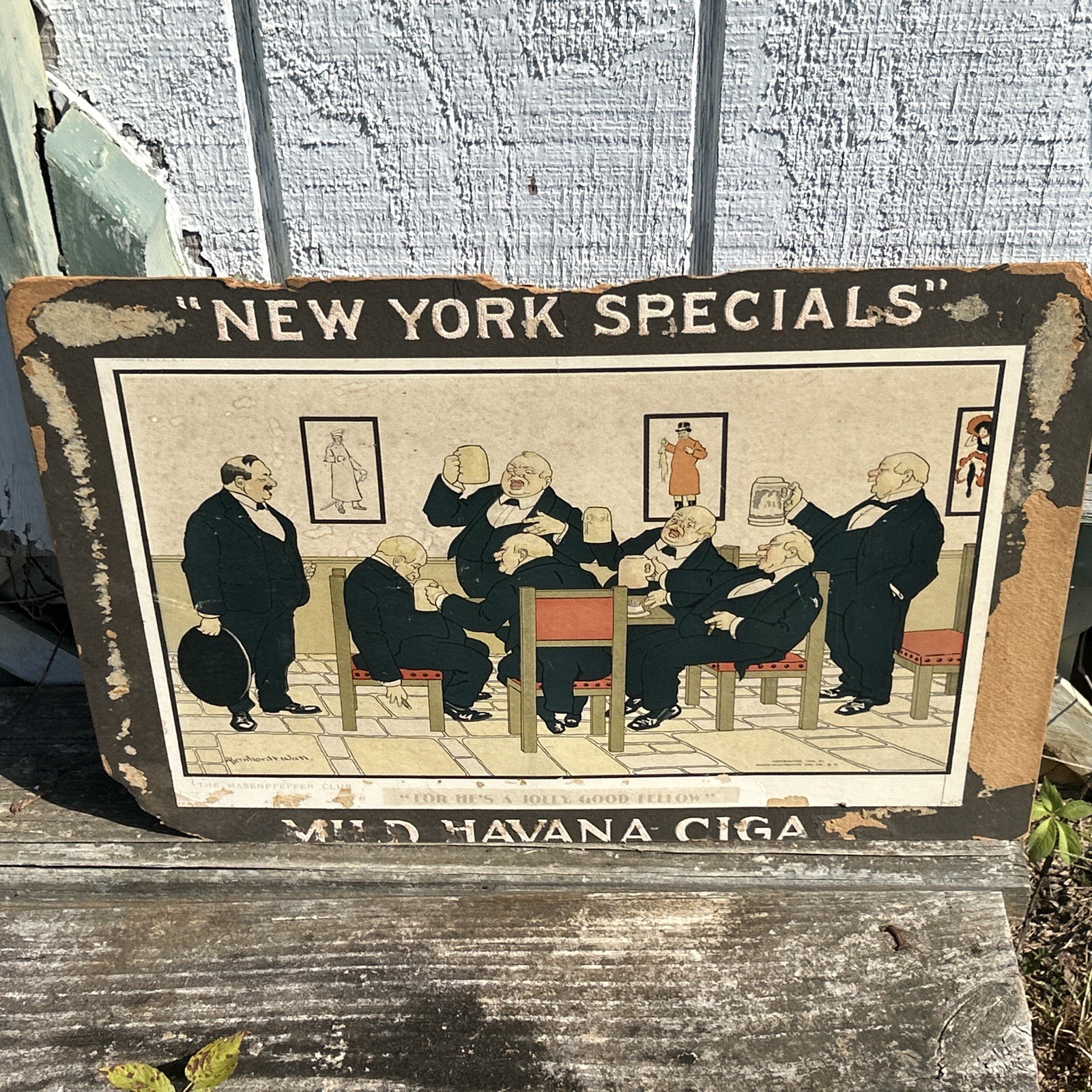 1905 New York CIGAR SIGN Mild Havana Hasenpfefer Smoking Club advertising German 1905 New York CIGAR SIGN Mild Havana Hasenpfefer Smoking Club advertising German