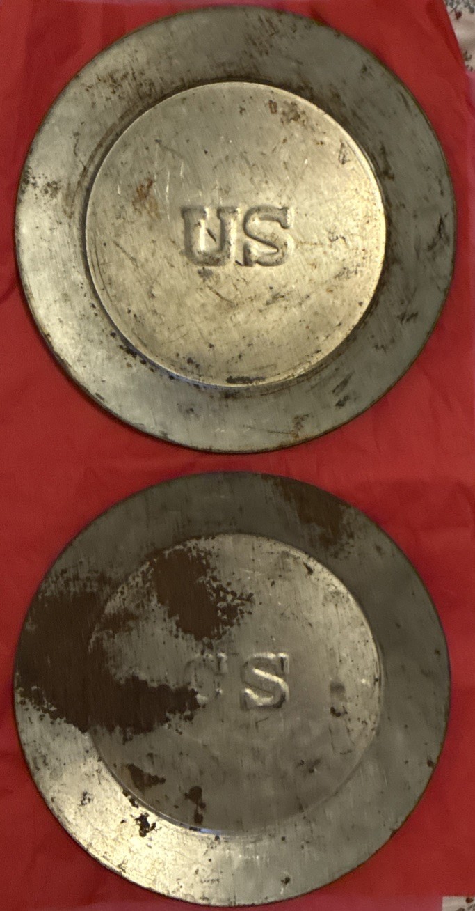 Pair of Civil War Era Soldier Mess Plates ‘US’ Union & ‘CS’ Confederate Military