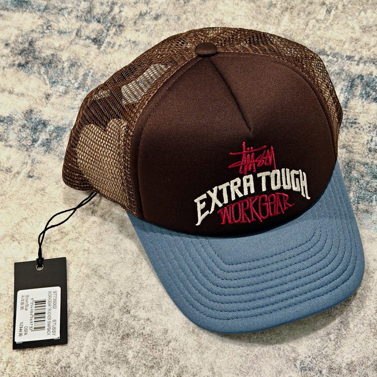 STUSSY Au Workgear Trucker Hat in Brown Snapback OS Unisex 100% Authentic BNWT STUSSY Au Workgear Trucker Hat in Brown Snapback OS Unisex 100% Authentic BNWT
