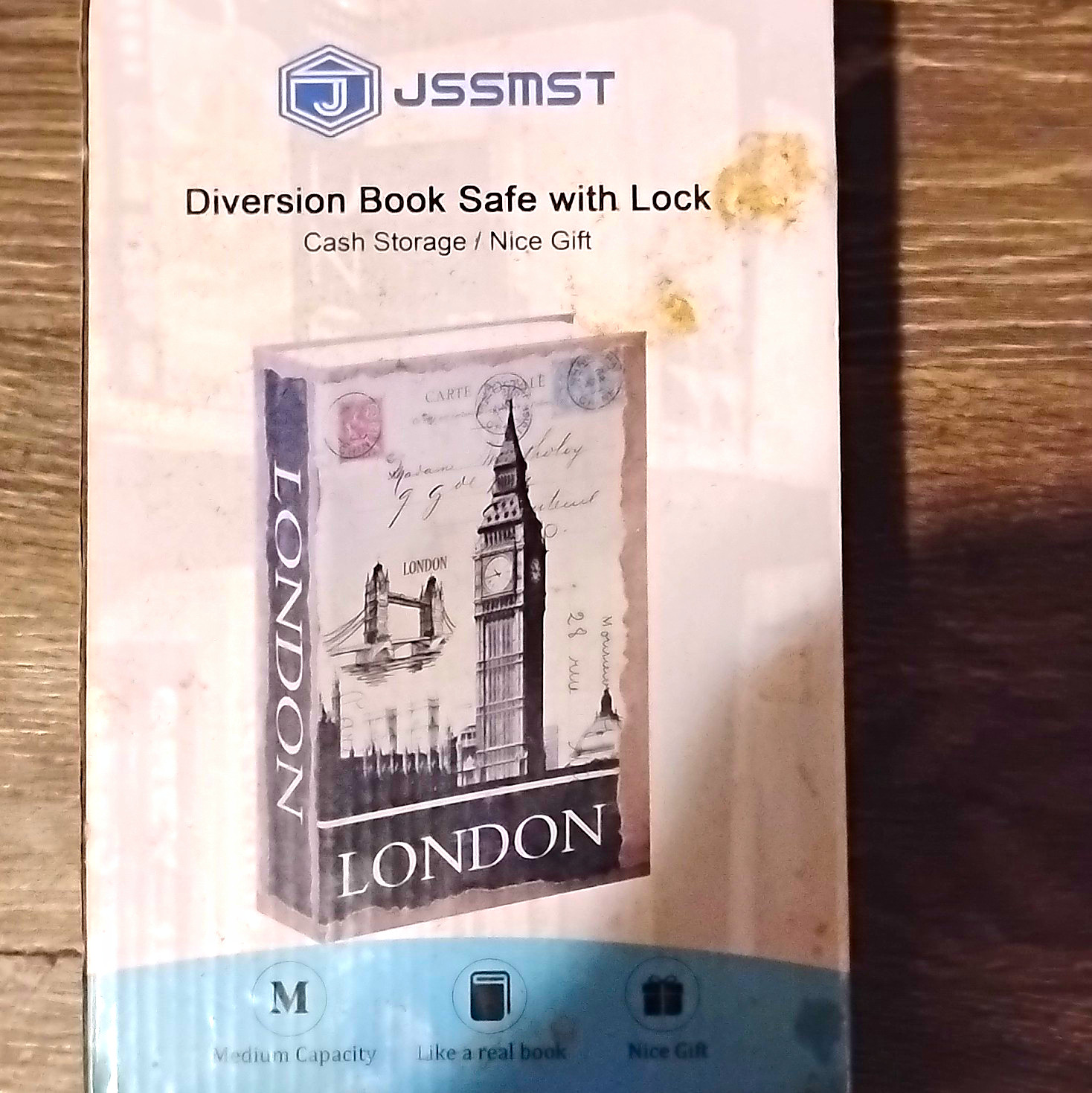 JSSMST London Diversion Book Safe, Medium Portable Metal Key Lock Cash Box JSSMST London Diversion Book Safe, Medium Portable Metal Key Lock Cash Box