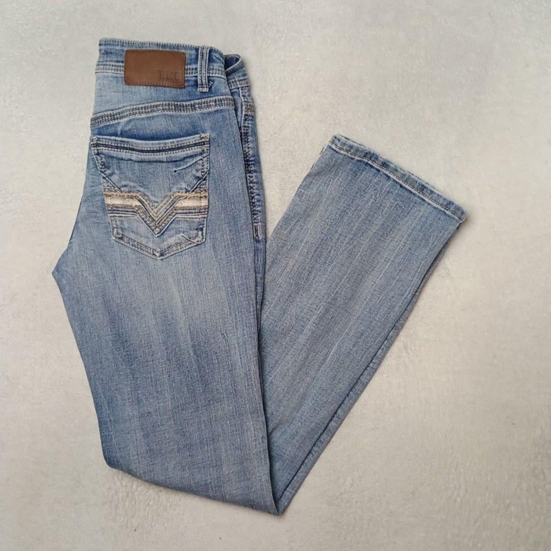 Buckle BKE Jeans Mens 30x32 Blue Slim Straight Light Aiden Embroidered 5-Pocket