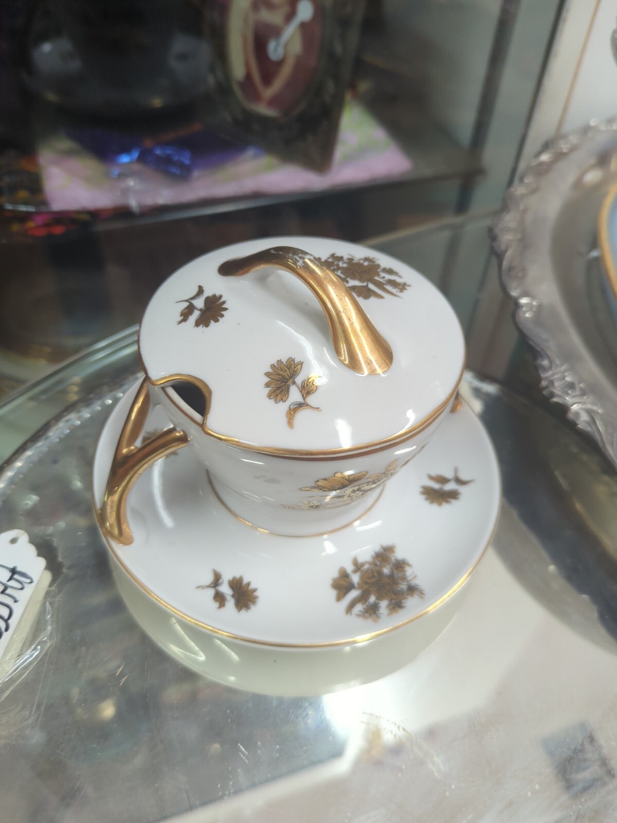 Vintage Lenwile Ardalt Gold Floral condiment Personal Gravy Boat Vintage Lenwile Ardalt Gold Floral condiment Personal Gravy Boat