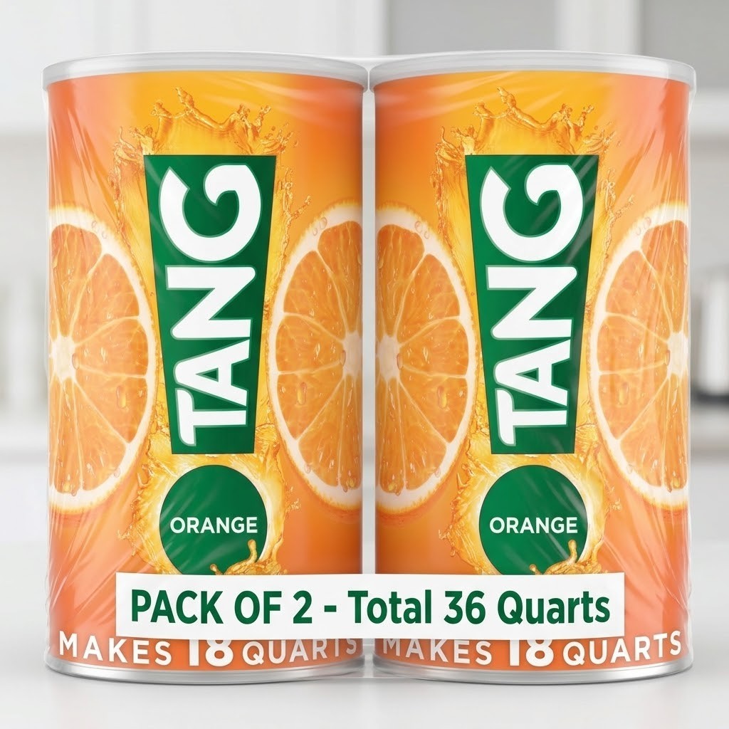 (2 pack) Tang Jumbo Orange Drink Mix with Vitamin C, 58.9 oz Canister New (2 pack) Tang Jumbo Orange Drink Mix with Vitamin C, 58.9 oz Canister New
