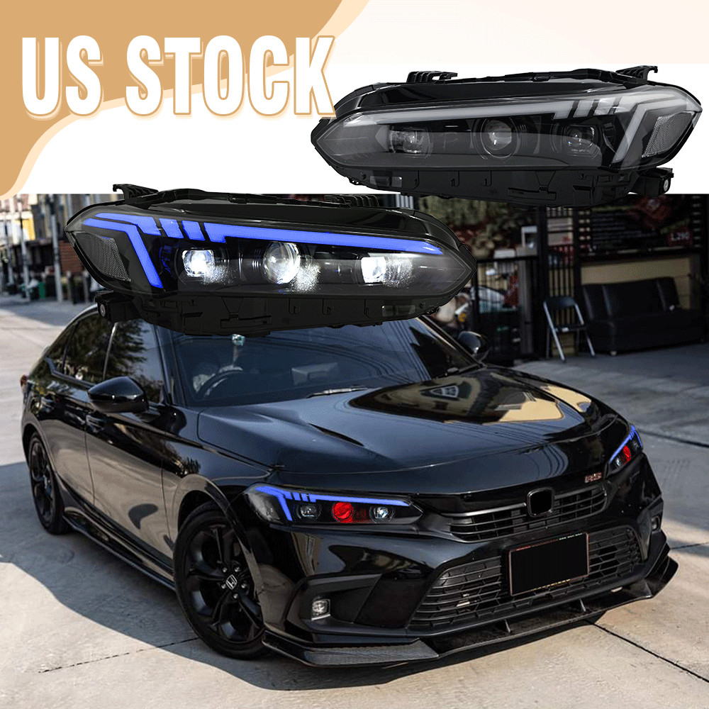 LED Front Headlights For Honda Civic 11th Gen 2022-2026 Animation Sequential