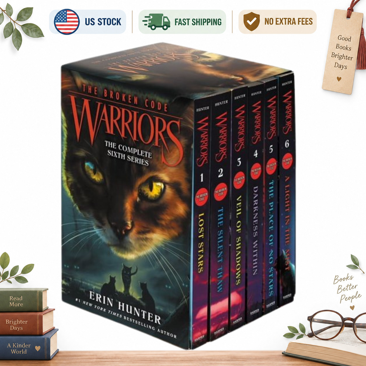 Warriors: The Broken Code Box Set Volumes 1-6 Paperback Erin Hunter Kids Books