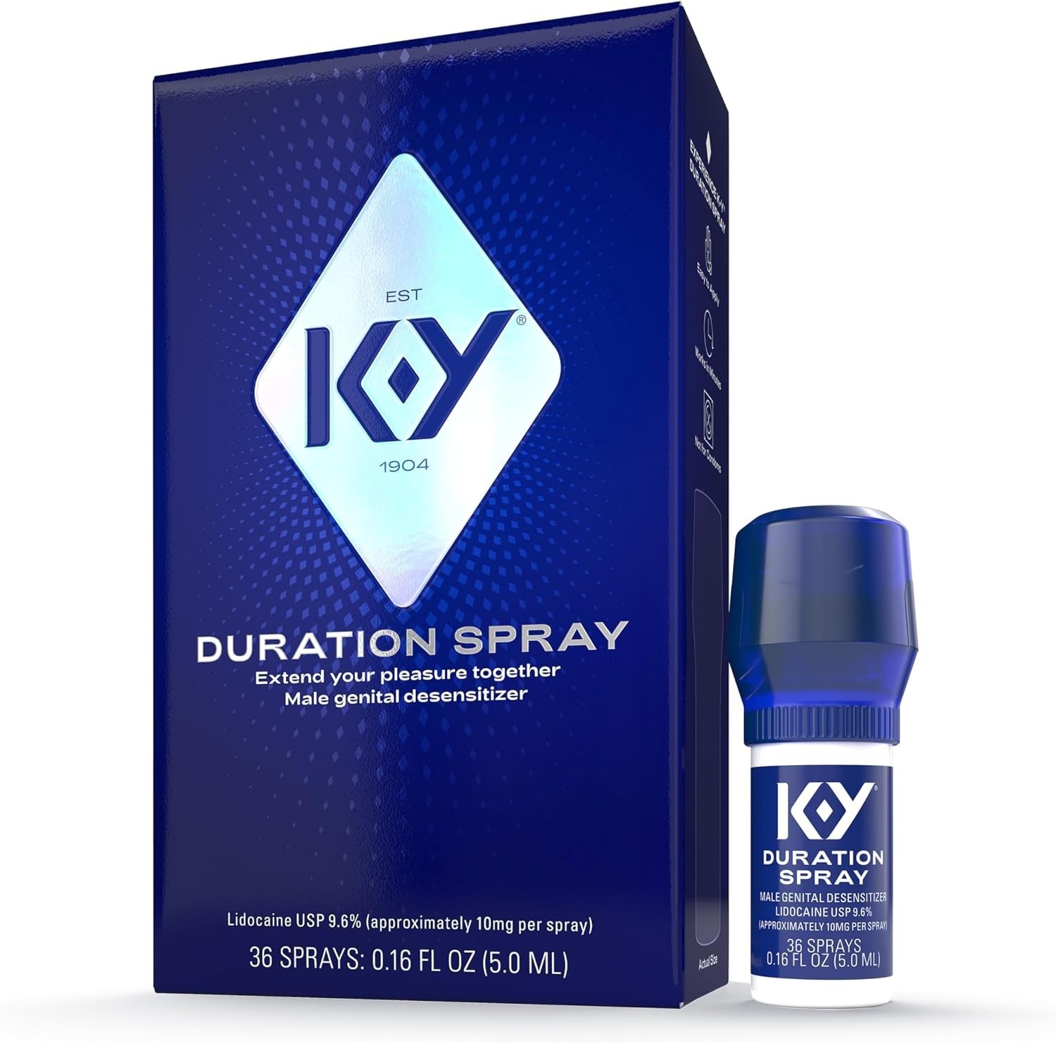 K-Y Duration Spray for Men, Male Genital 0.16 Fl Oz (Pack of 1), BLUE Box K-Y Duration Spray for Men, Male Genital 0.16 Fl Oz (Pack of 1), BLUE Box