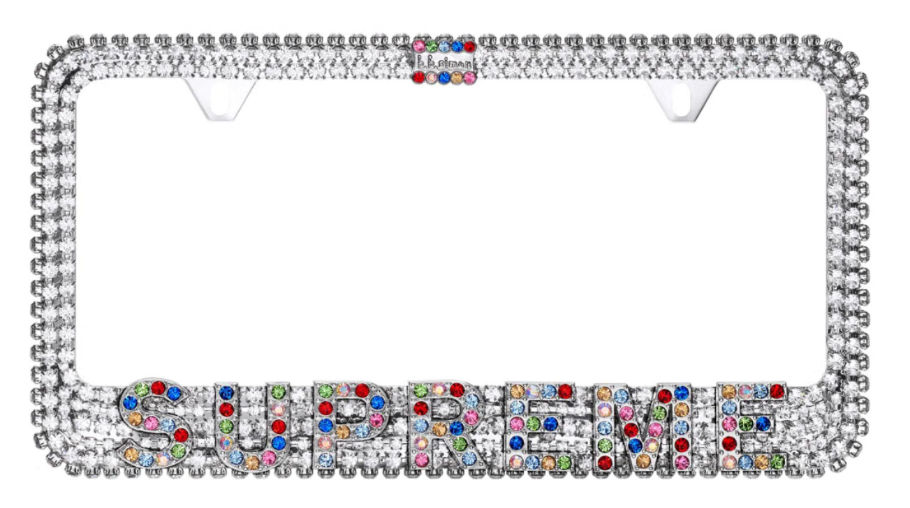 Supreme b.b. simon License Plate Frame - White/Multicolor Supreme b.b. simon License Plate Frame - White/Multicolor
