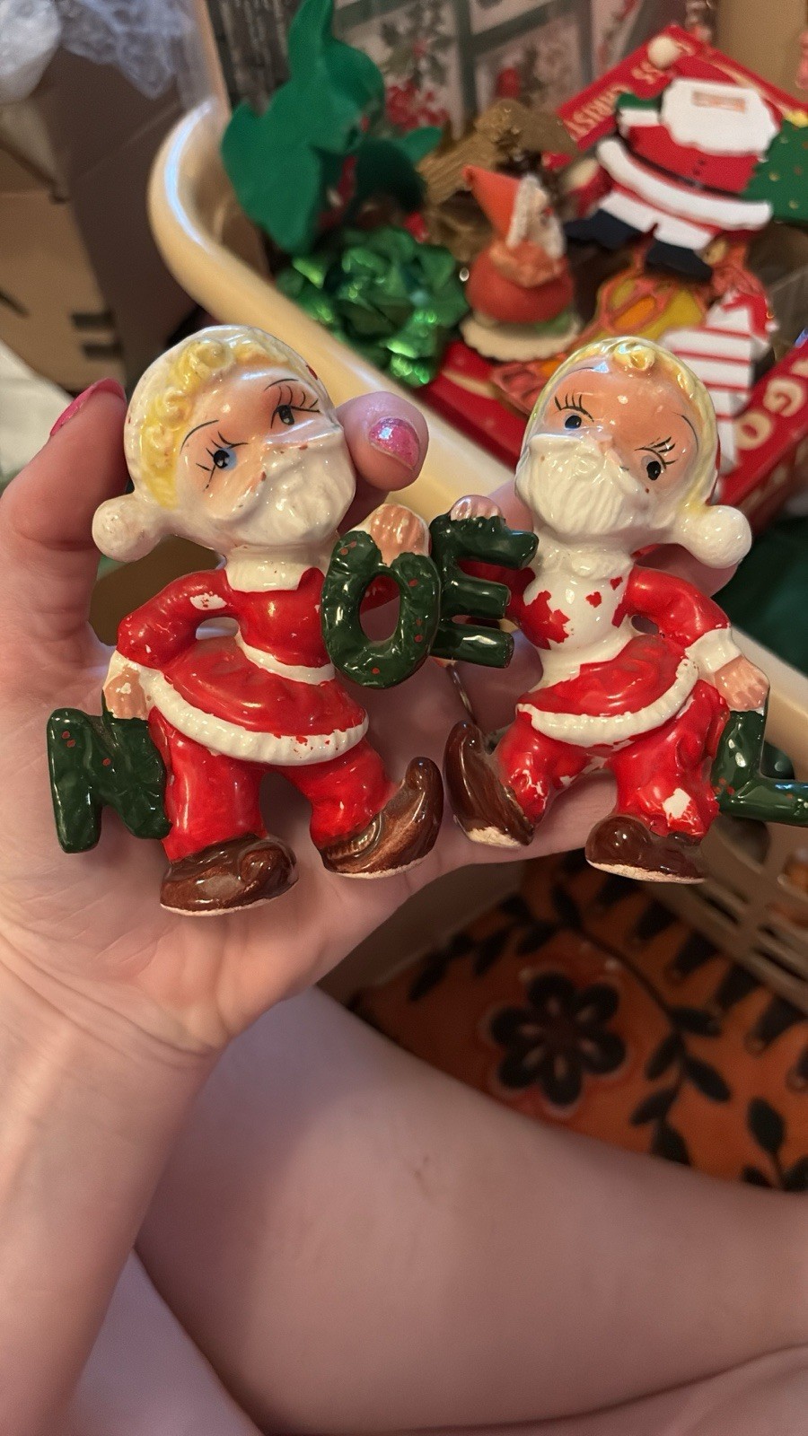 HTF Vintage Tilso NOEL Santa Salt And Pepper Shakers Japan HTF Vintage Tilso NOEL Santa Salt And Pepper Shakers Japan