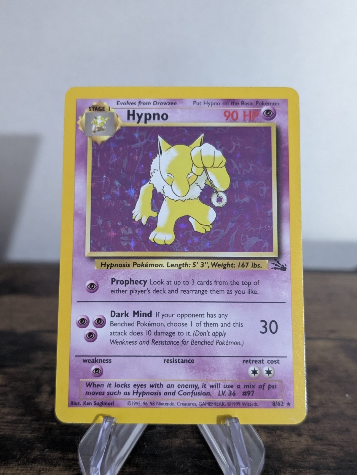 Hypno Holo Pokemon Fossil 8/62 Holo Scratches Hypno Holo Pokemon Fossil 8/62 Holo Scratches