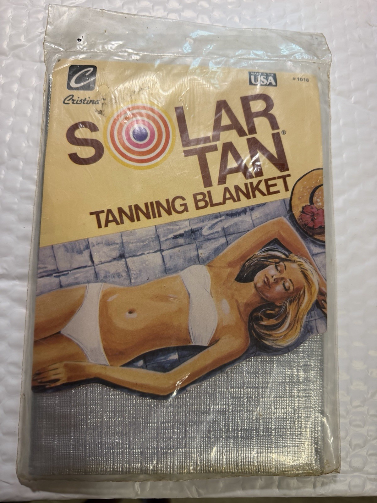 NIP Vintage Vogue By Glemby Solar Tan Tanning Blanket  Silver Reflective 36 X 72