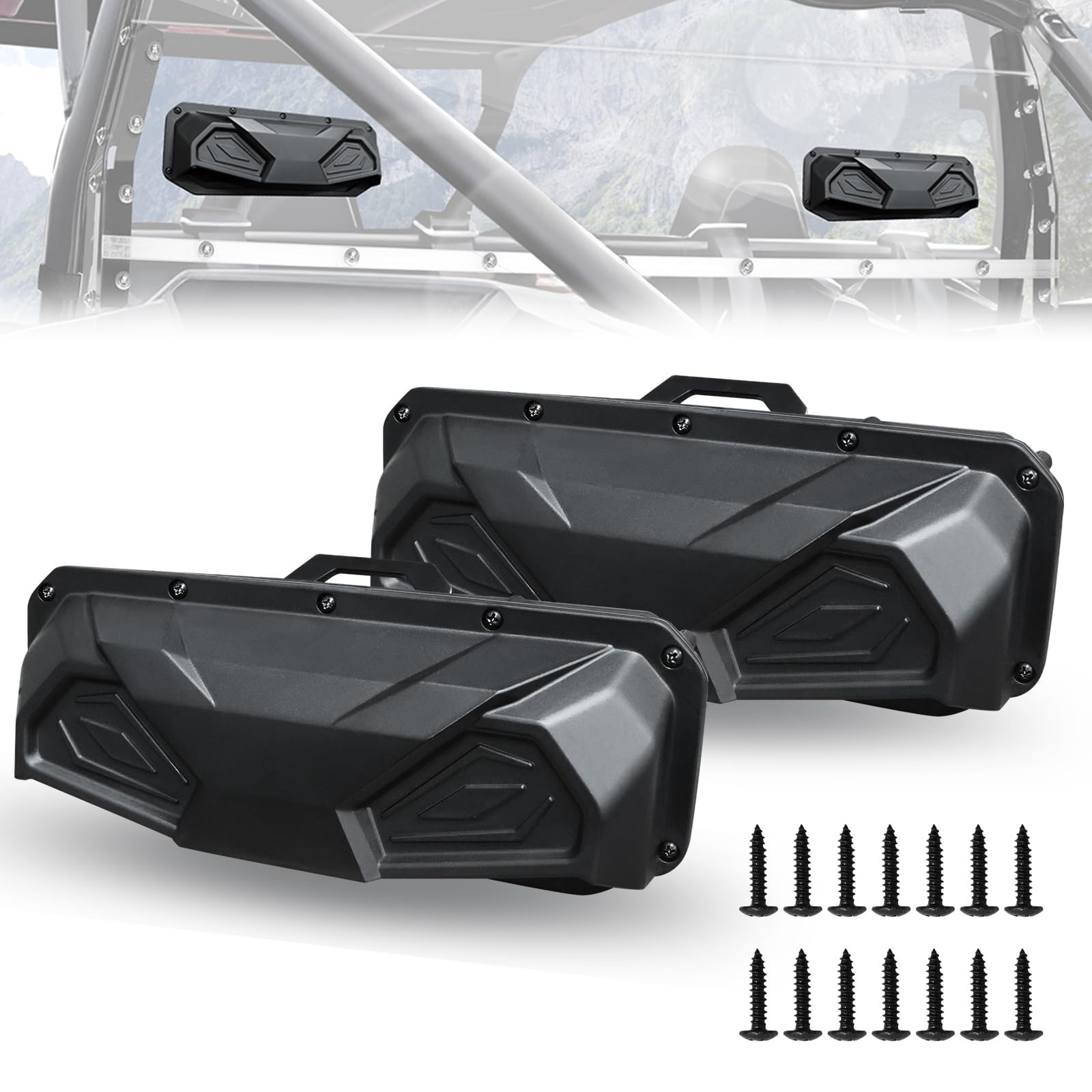 StarknightMT 2PCS UTV Windshield Vents Roof Compatible with Black StarknightMT 2PCS UTV Windshield Vents Roof Compatible with Black