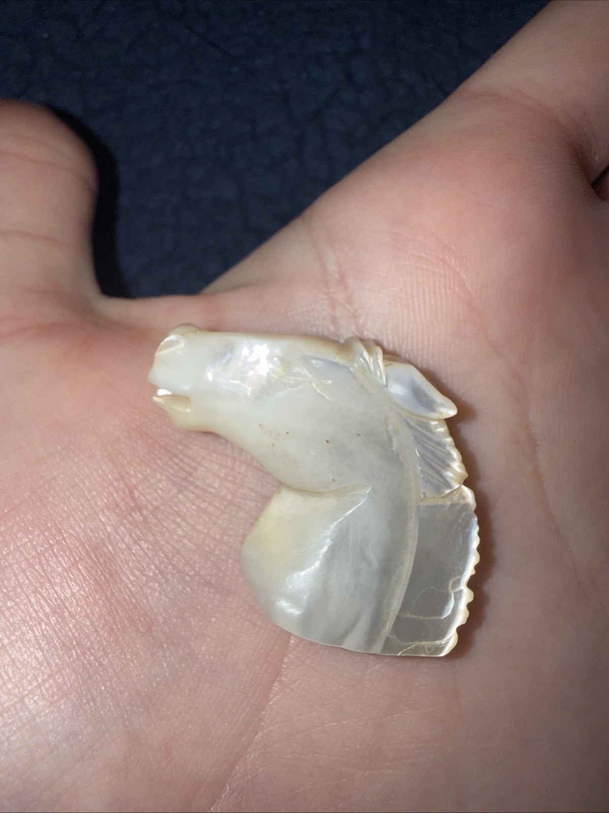 Horse Carving Mother of Pearl 19th Century Antique/Eastern European Heirloom Horse Carving Mother of Pearl 19th Century Antique/Eastern European Heirloom