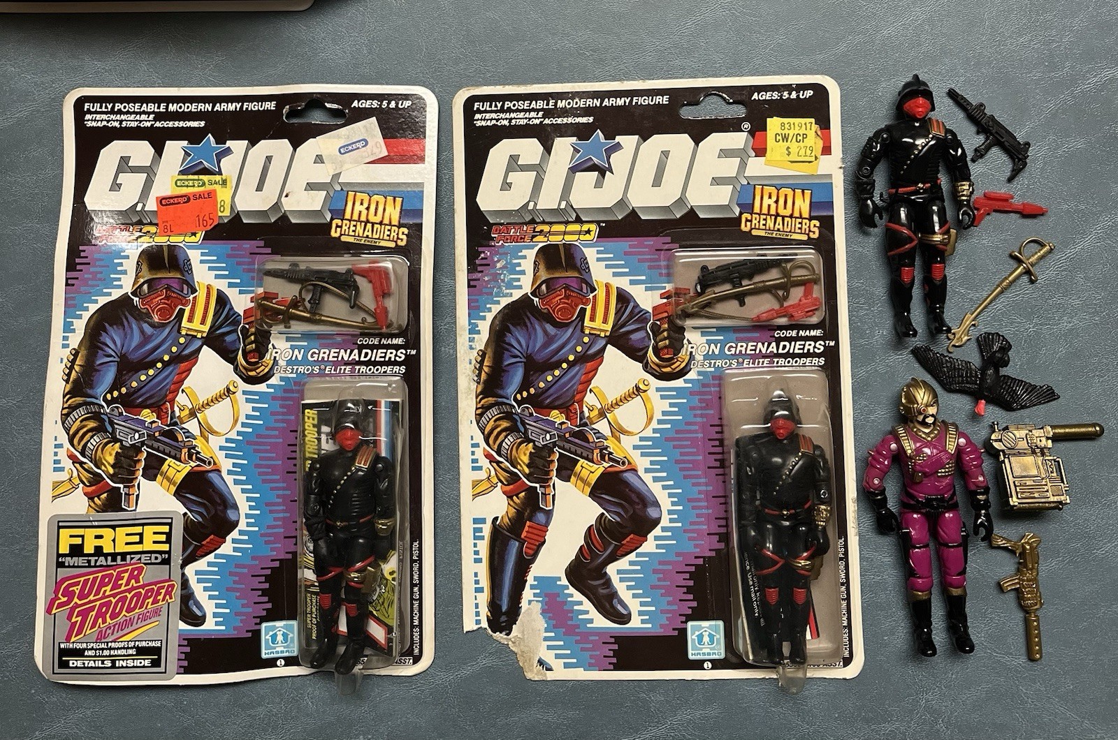 1987, 1988 GI Joe Cobra Iron Grenadiers sealed, loose Made in China + Voltar HK 1987, 1988 GI Joe Cobra Iron Grenadiers sealed, loose Made in China + Voltar HK