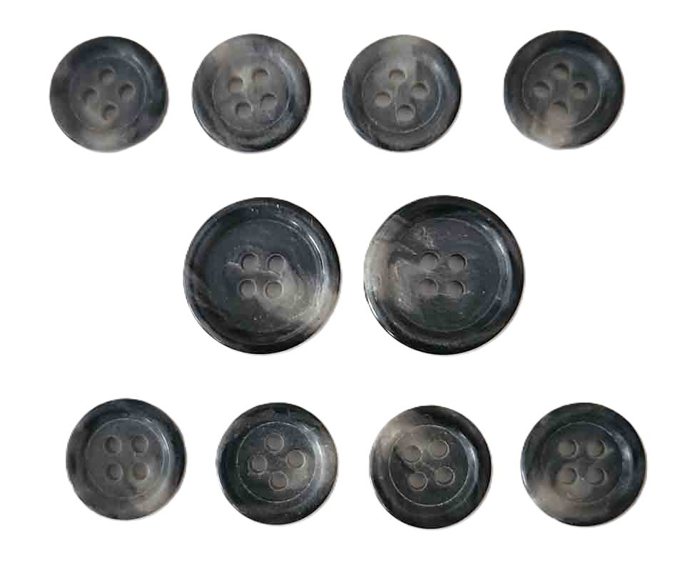 VTG Hickey Freeman Genuine Horn Suit Buttons Set Gray White L7D Men's VTG Hickey Freeman Genuine Horn Suit Buttons Set Gray White L7D Men's
