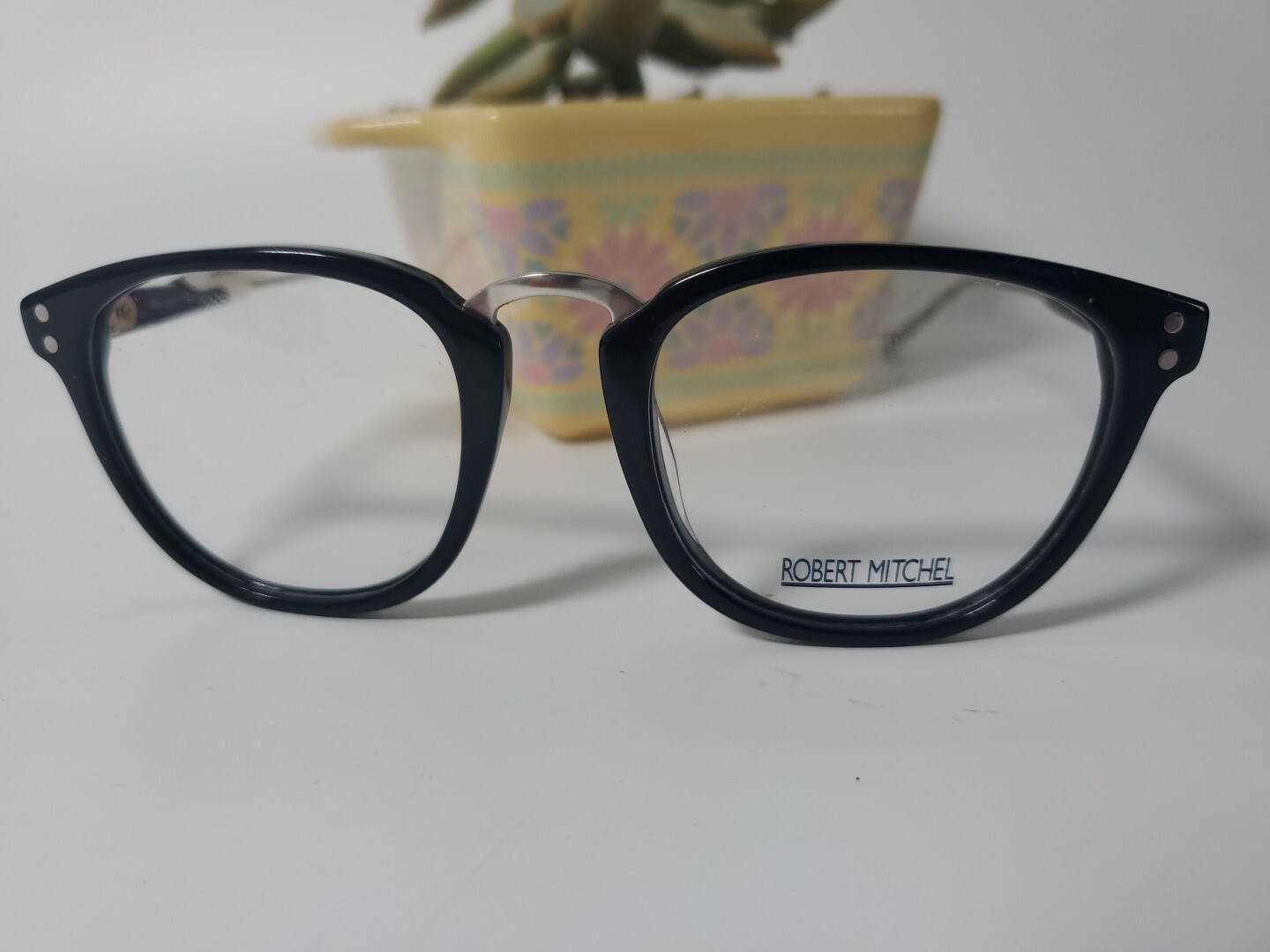 NWT ROBERT MITCHEL EYEGLASSES FRAME RM 20227 Black 47-19-140 Full Rim  Round