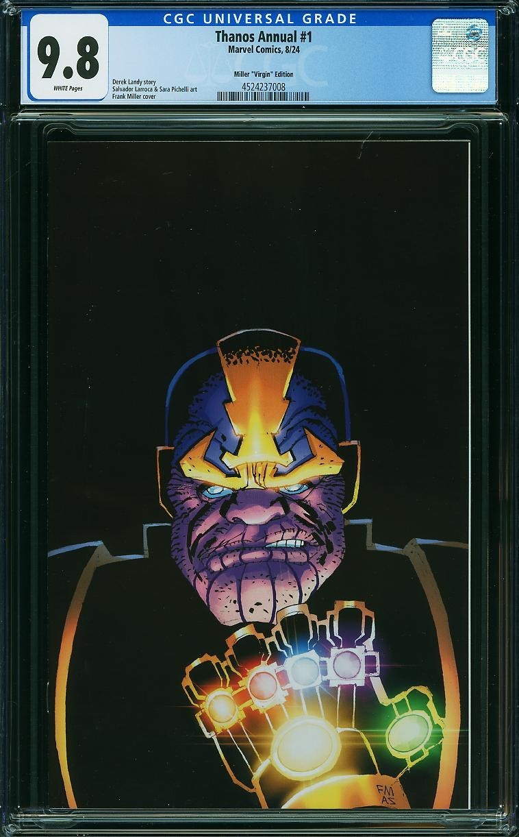 Thanos Annual 1 CGC 9.8 NM-MT WP Frank Miller 1:200 Virgin Variant Marvel 2024 Thanos Annual 1 CGC 9.8 NM-MT WP Frank Miller 1:200 Virgin Variant Marvel 2024