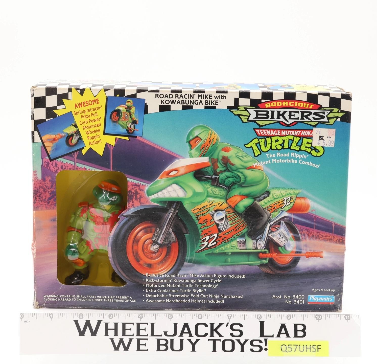 Road Racin\' Mike W/ Kowabunga Bike TMNT Bikers 1994 Playmates NEW SEALED