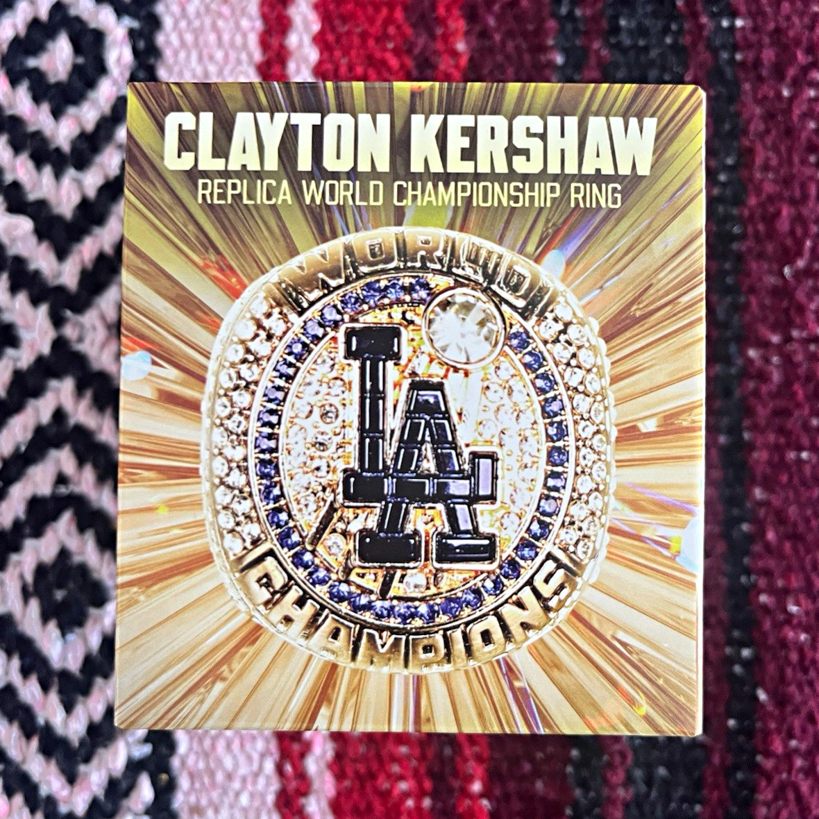 Los Angeles Dodgers Clayton Kershaw Replica World Series Ring SGA 9/22/26 Los Angeles Dodgers Clayton Kershaw Replica World Series Ring SGA 9/22/26