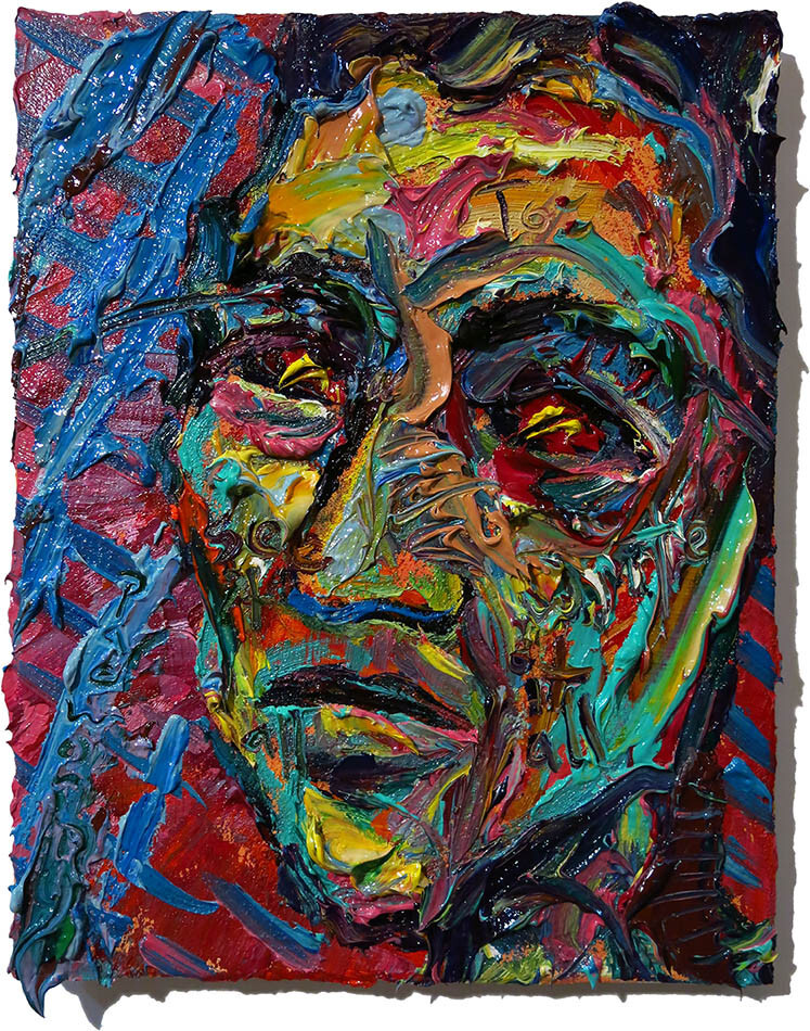 PORTRAIT OIL█PAINTING OUTSIDER█WRITING ON FACE EXPRESSIONIST█ORIGINAL POP URBAN█