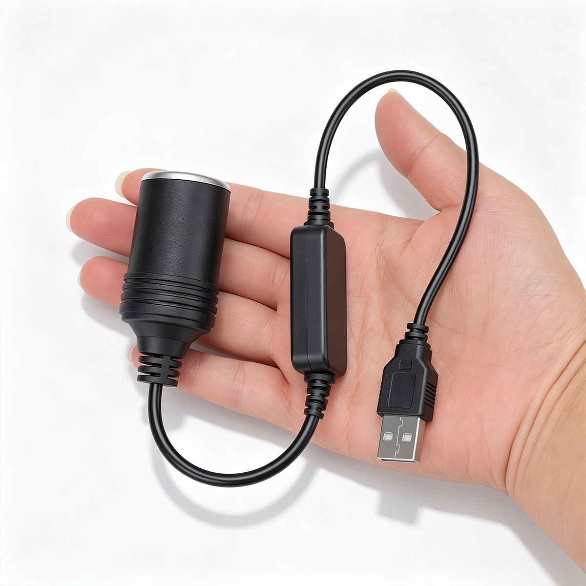 5V USB to 12V Car Cigarette Lighter Socket Adapter, Power Bank Converter For Car