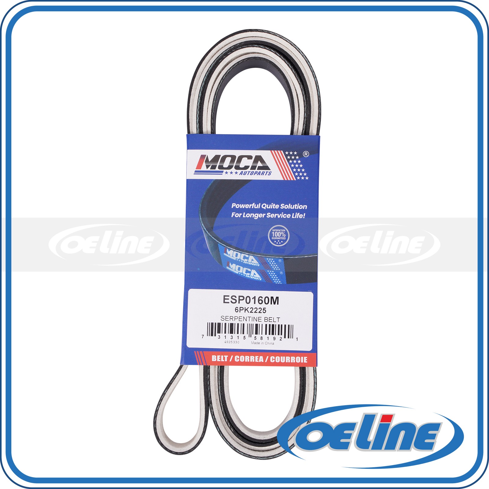 6PK2225 Fabric Faced Serpentine Belt for Chevrolet Dodge Ford GMC Jeep Mazda