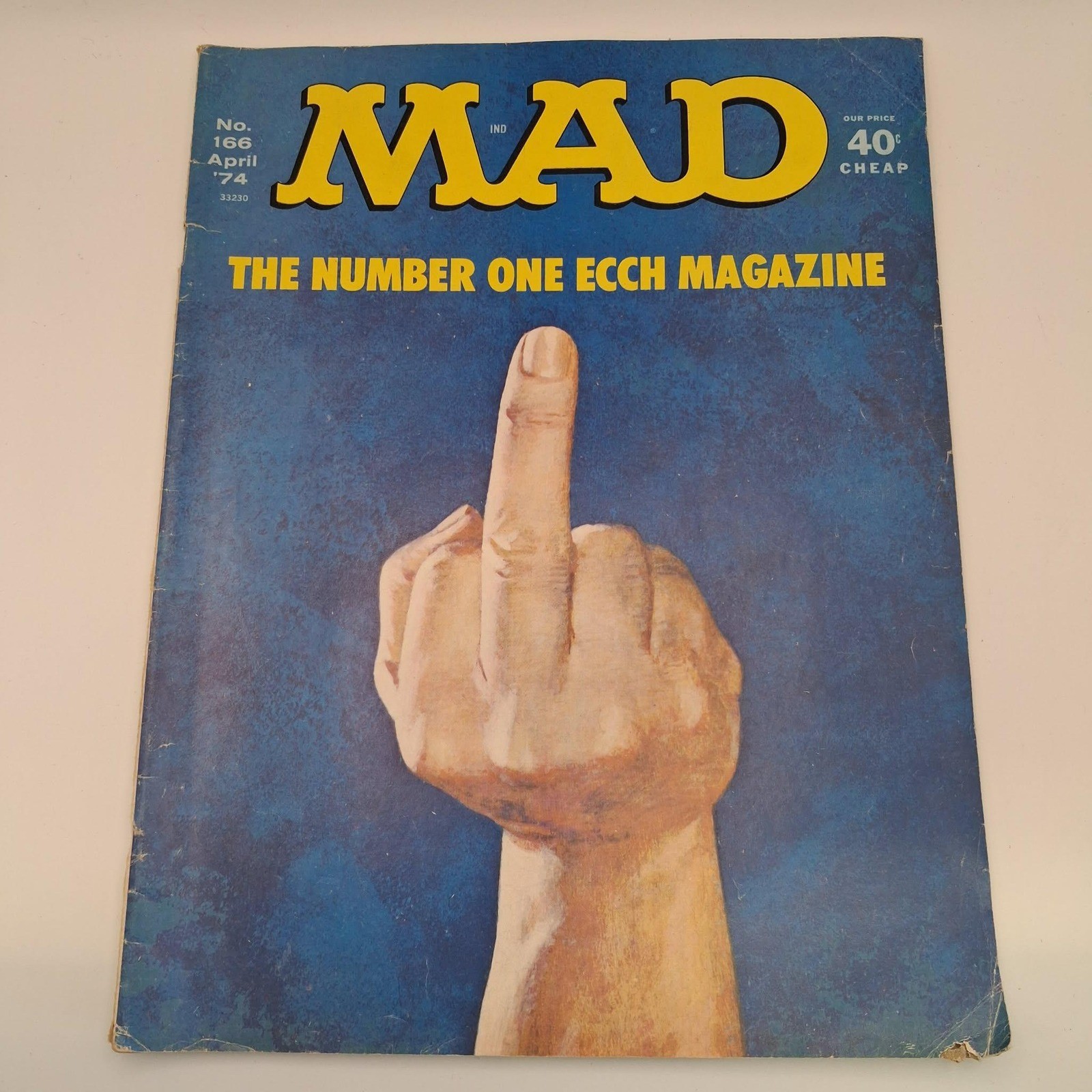 Vintage MAD Magazine No 166 April 1974 The Number One Ecch Magazine Finger Cover Vintage MAD Magazine No 166 April 1974 The Number One Ecch Magazine Finger Cover