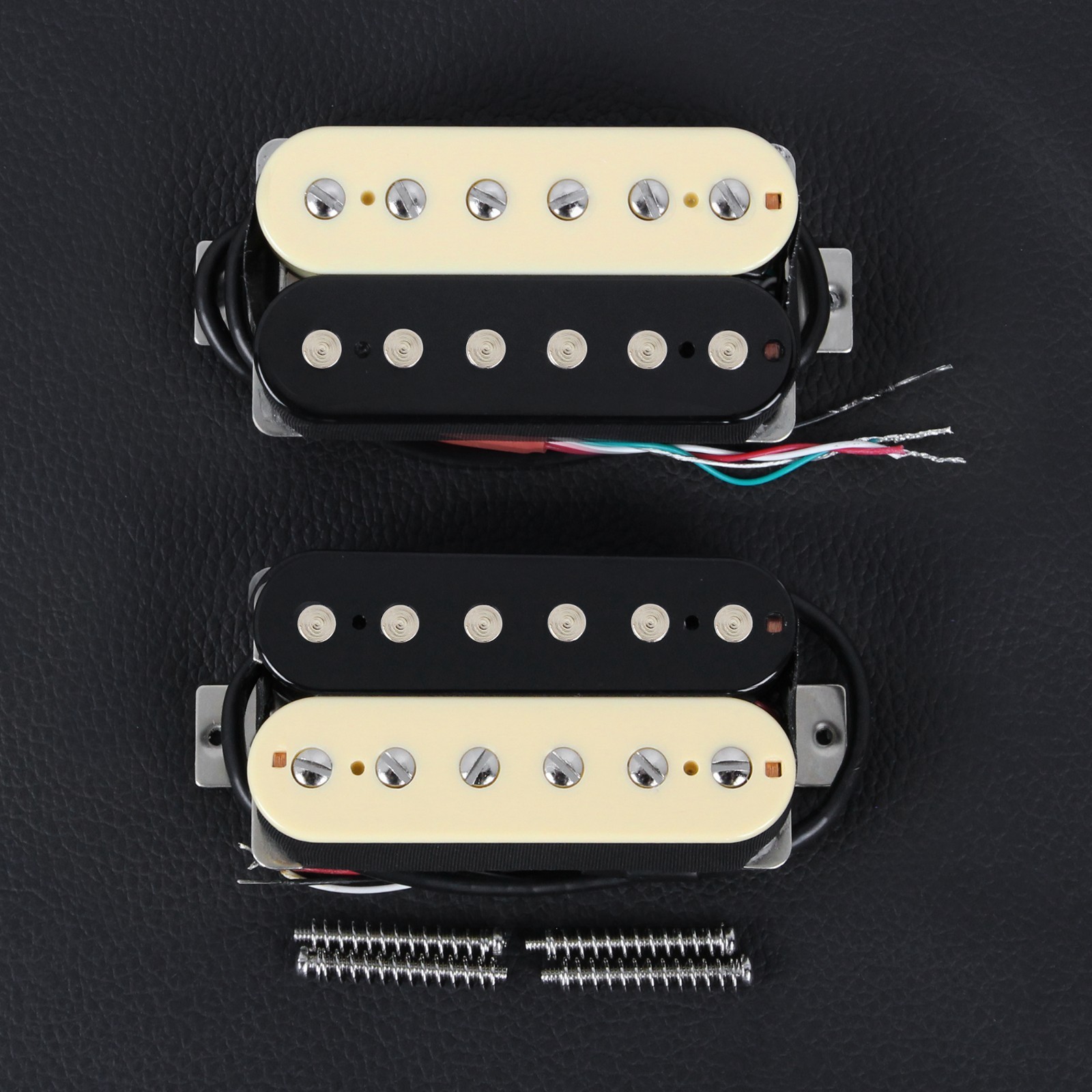FLEOR Alnico 5 Humbucker Electric Guitar High Output Pickup N+B 14-15K Set Zebra FLEOR Alnico 5 Humbucker Electric Guitar High Output Pickup N+B 14-15K Set Zebra