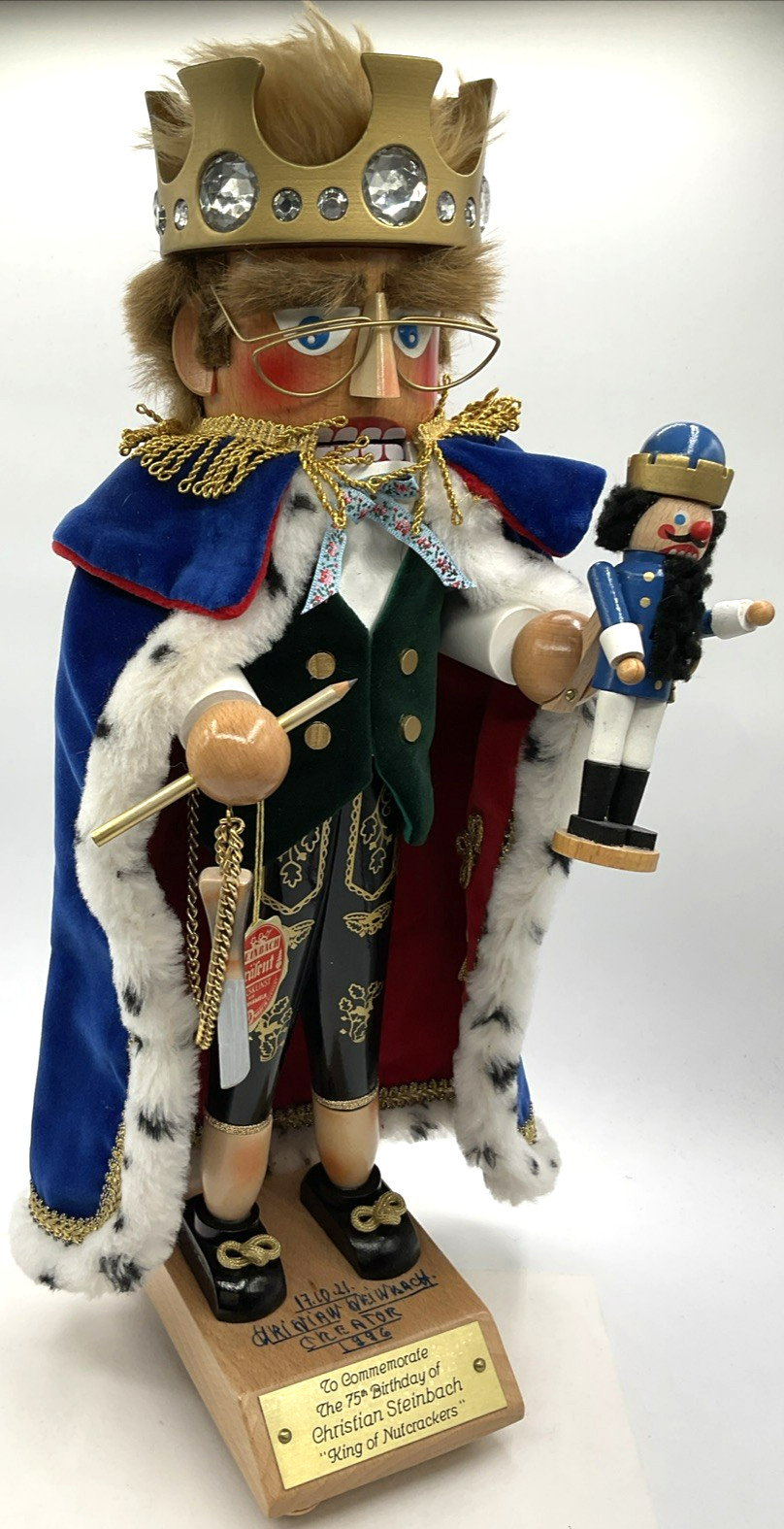 1996 75th Birthday Christian Steinbach King of Nutcrackers Signed Jubilee King