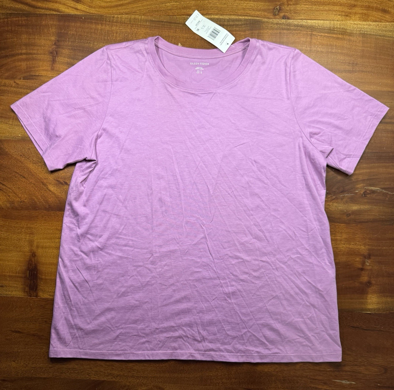 Eileen Fisher Women’s Pink Round Neck Organic Pima Jersey T Shirt Sz L - NWT Eileen Fisher Women’s Pink Round Neck Organic Pima Jersey T Shirt Sz L - NWT